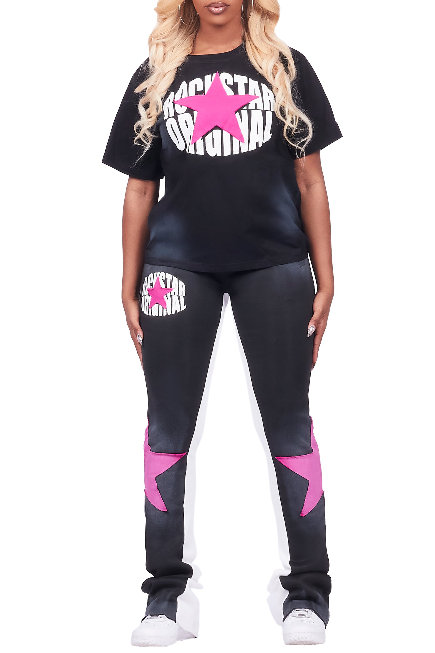 Kaliyah Black T-Shirt Trackset