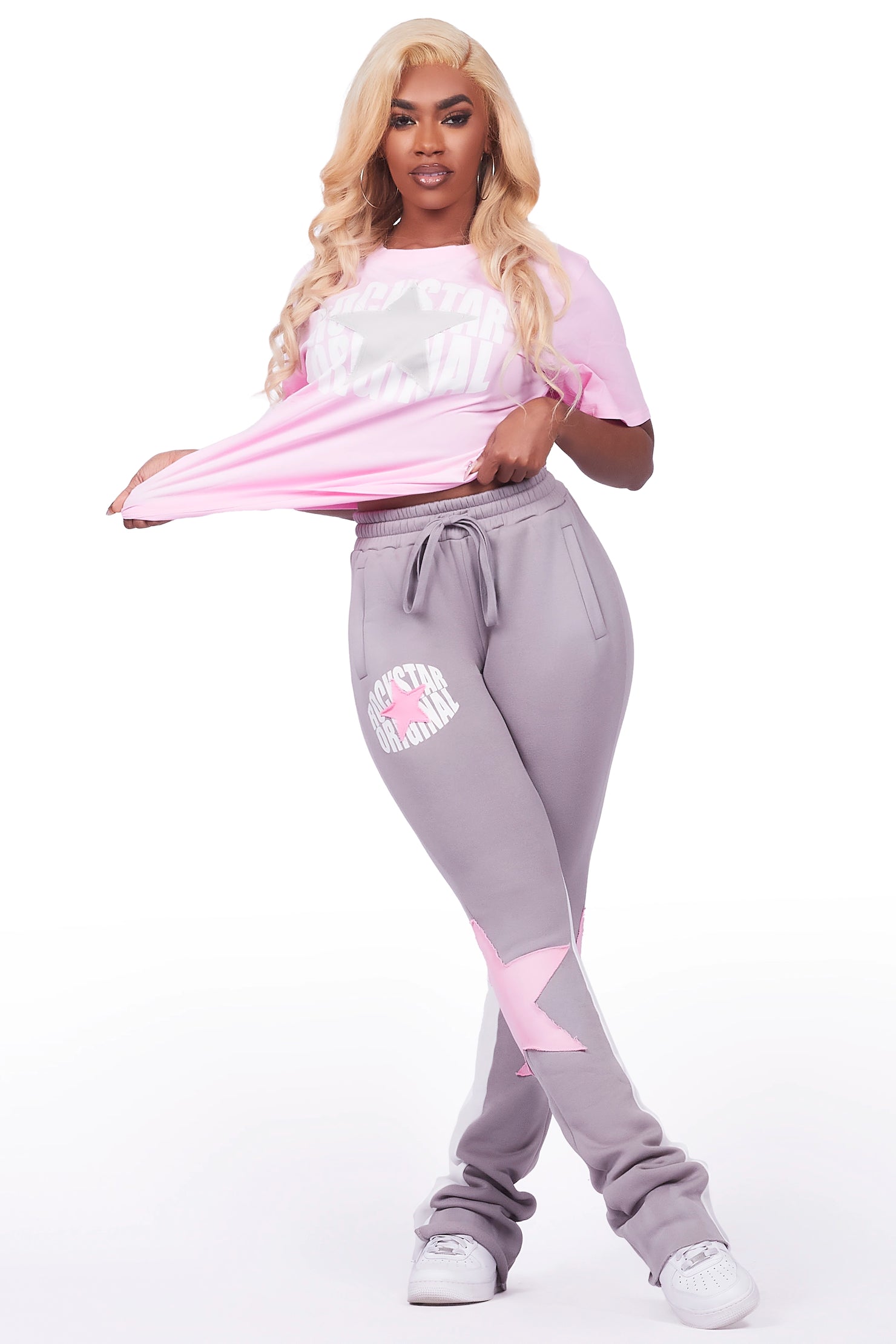 Kaliyah Pink/Grey T-Shirt Trackset