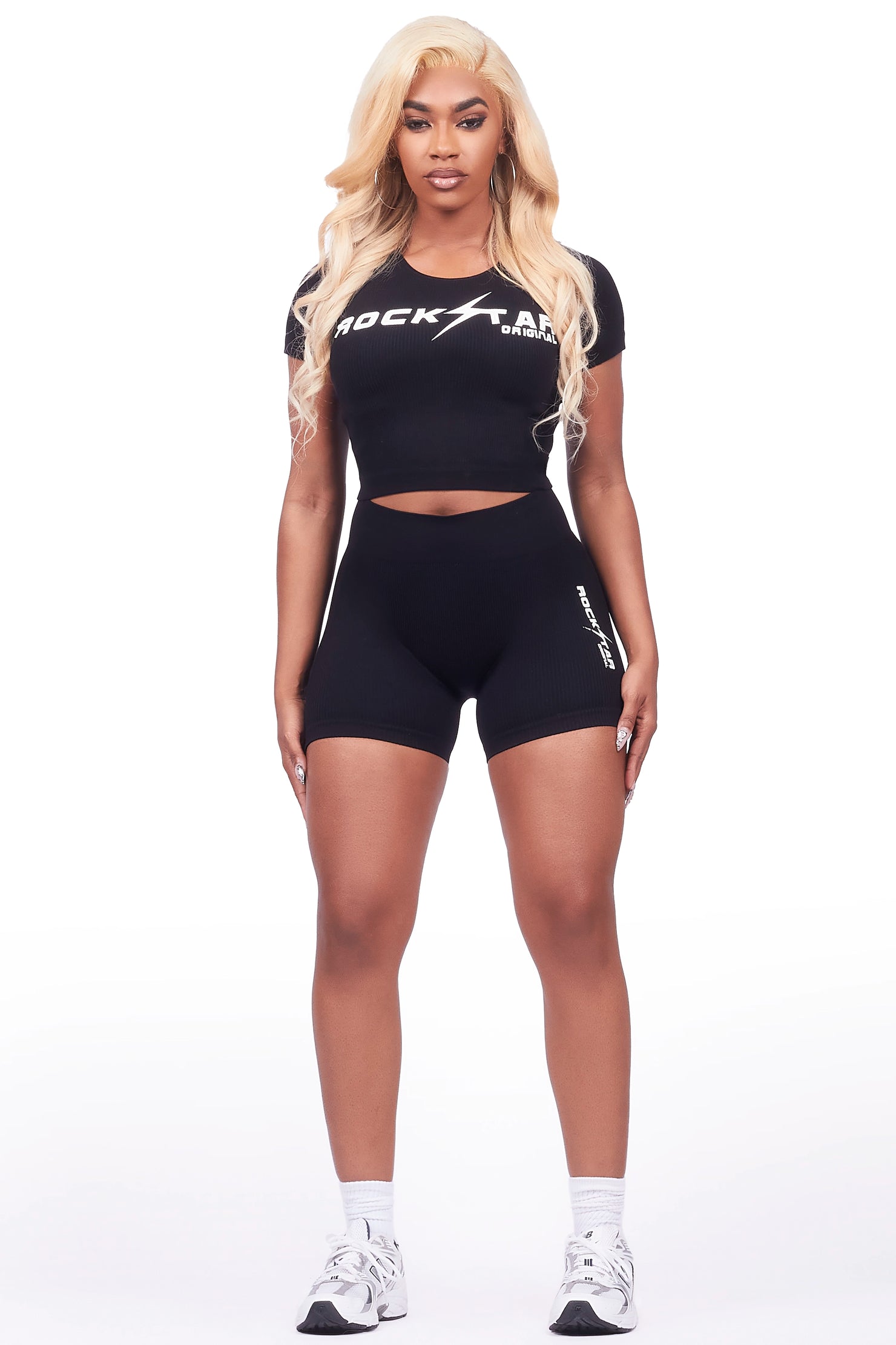 Nakisha Black Bike Short Set