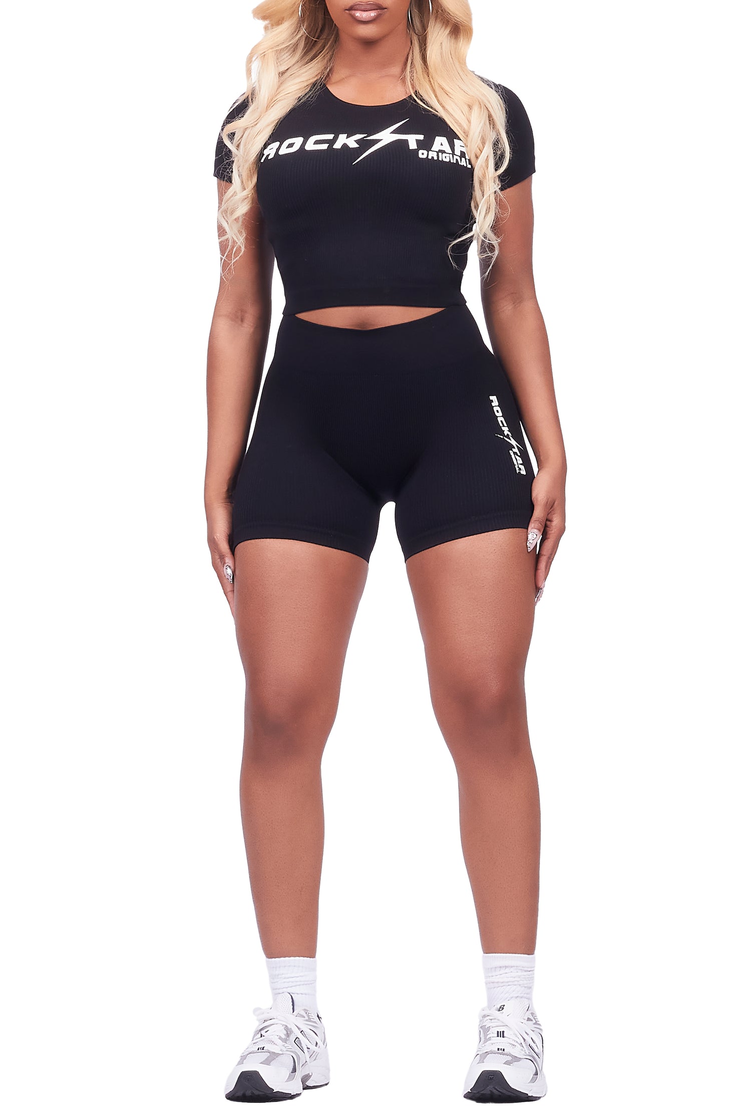 Nakisha Black Bike Short Set