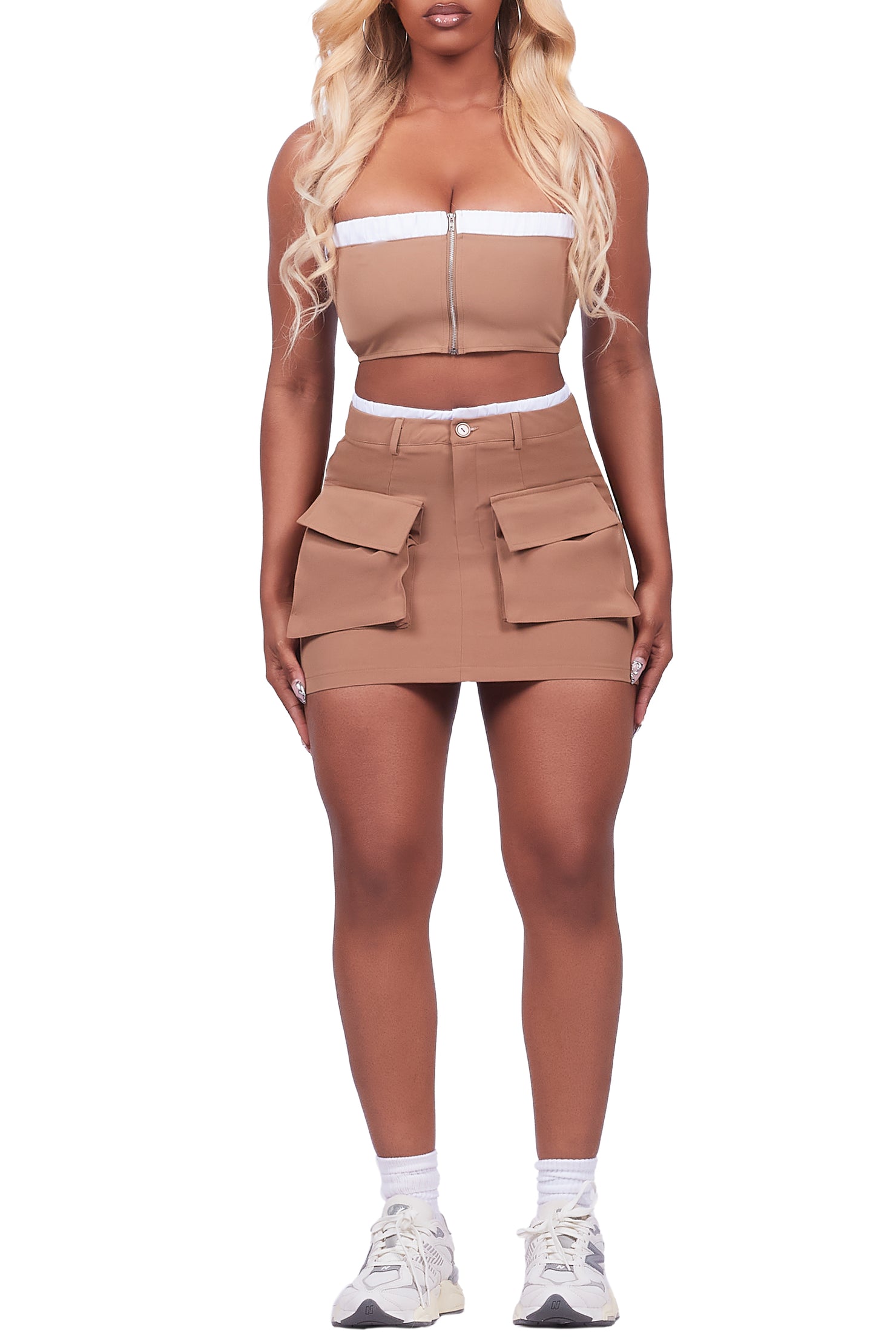 Allahna Tan Skirt Set