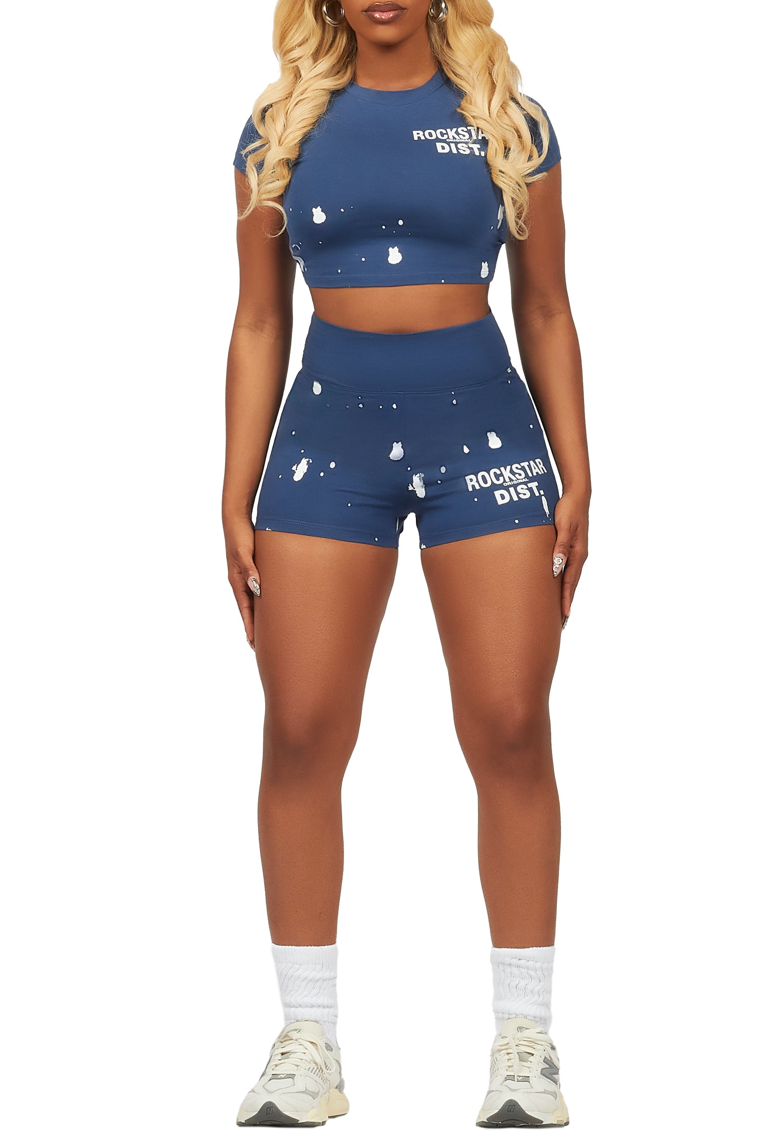 Nadja Navy Crop Bike Short Set