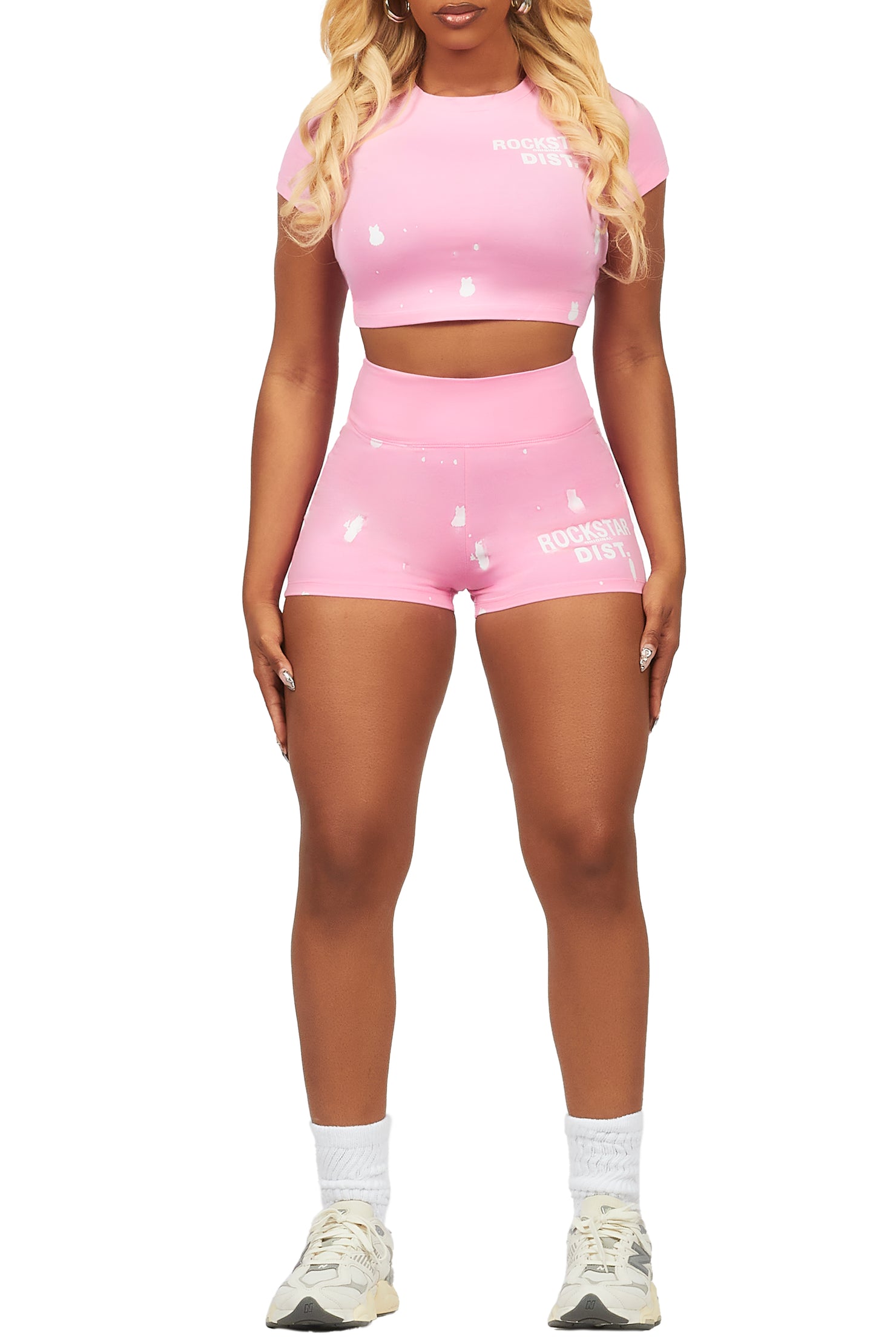 Nadja Pink Crop Bike Short Set