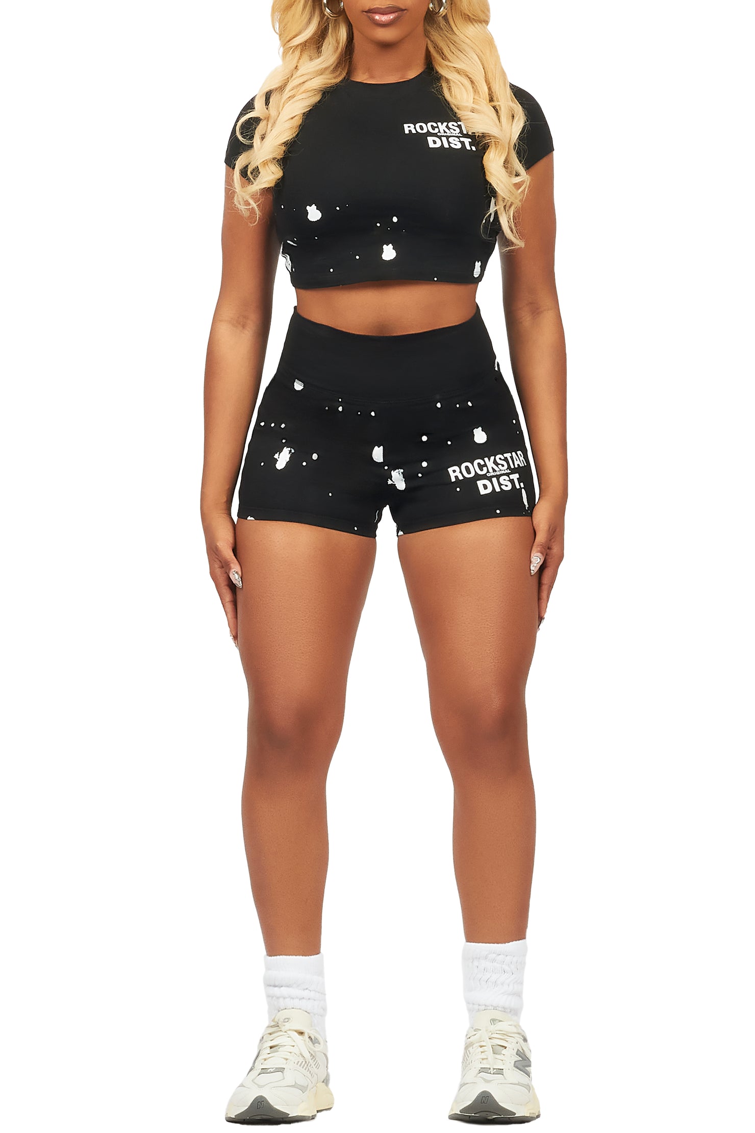 Nadja Black Crop Bike Short Set