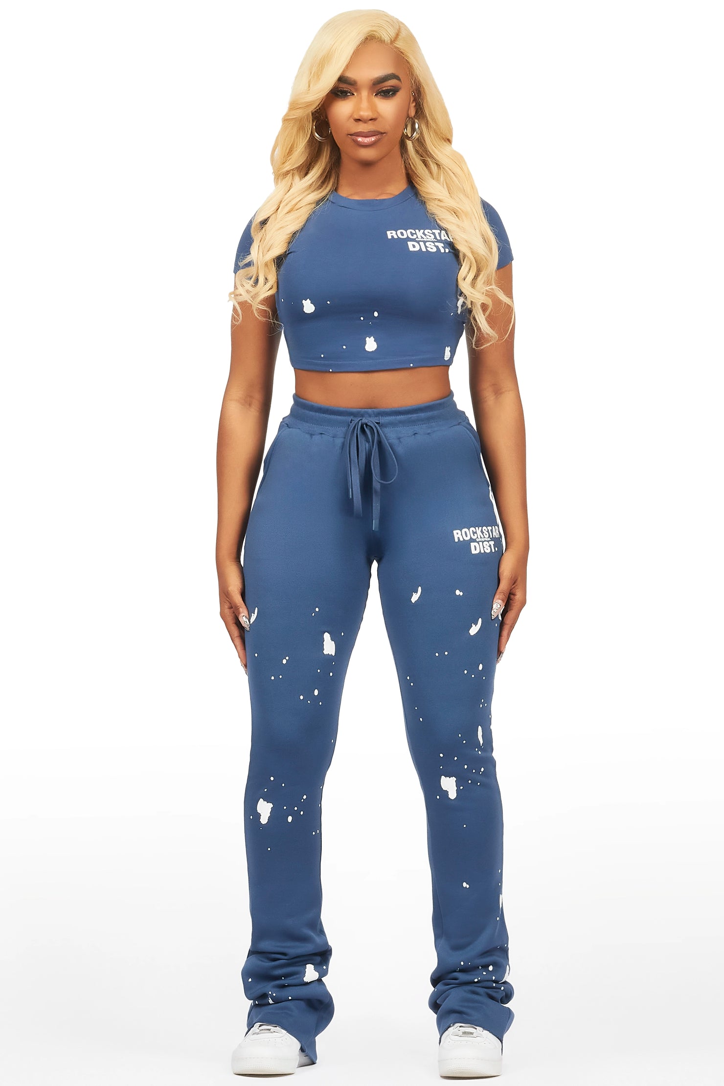 Kristina Navy T-Shirt Super Stacked Trackset