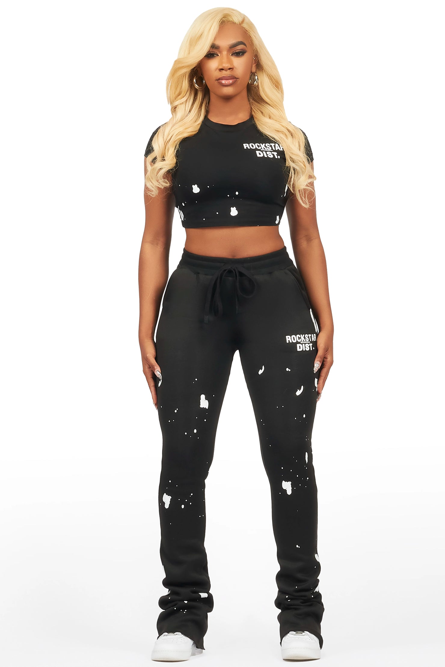 Kristina Black T-Shirt Super Stacked Trackset
