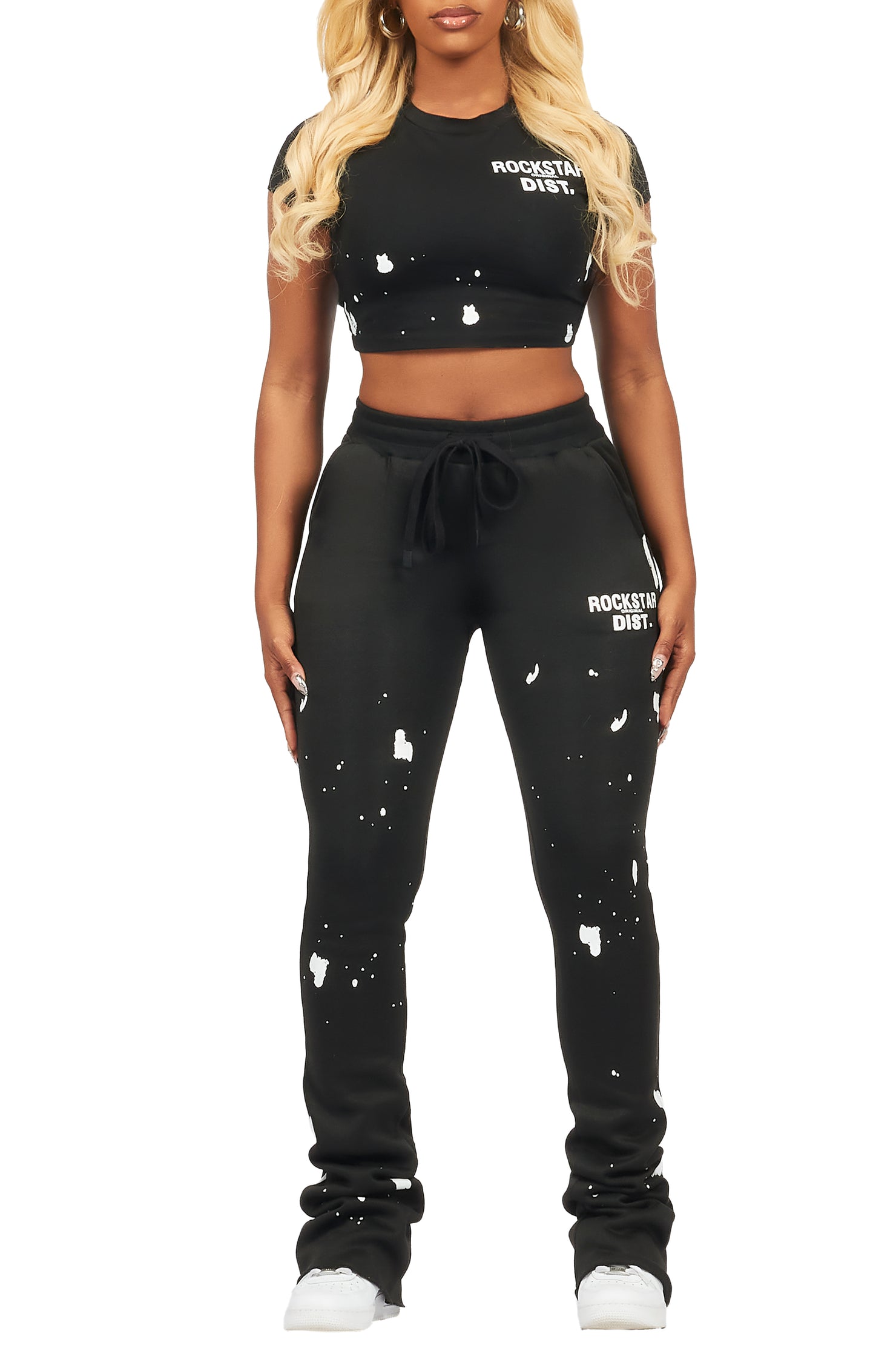 Kristina Black T-Shirt Super Stacked Trackset