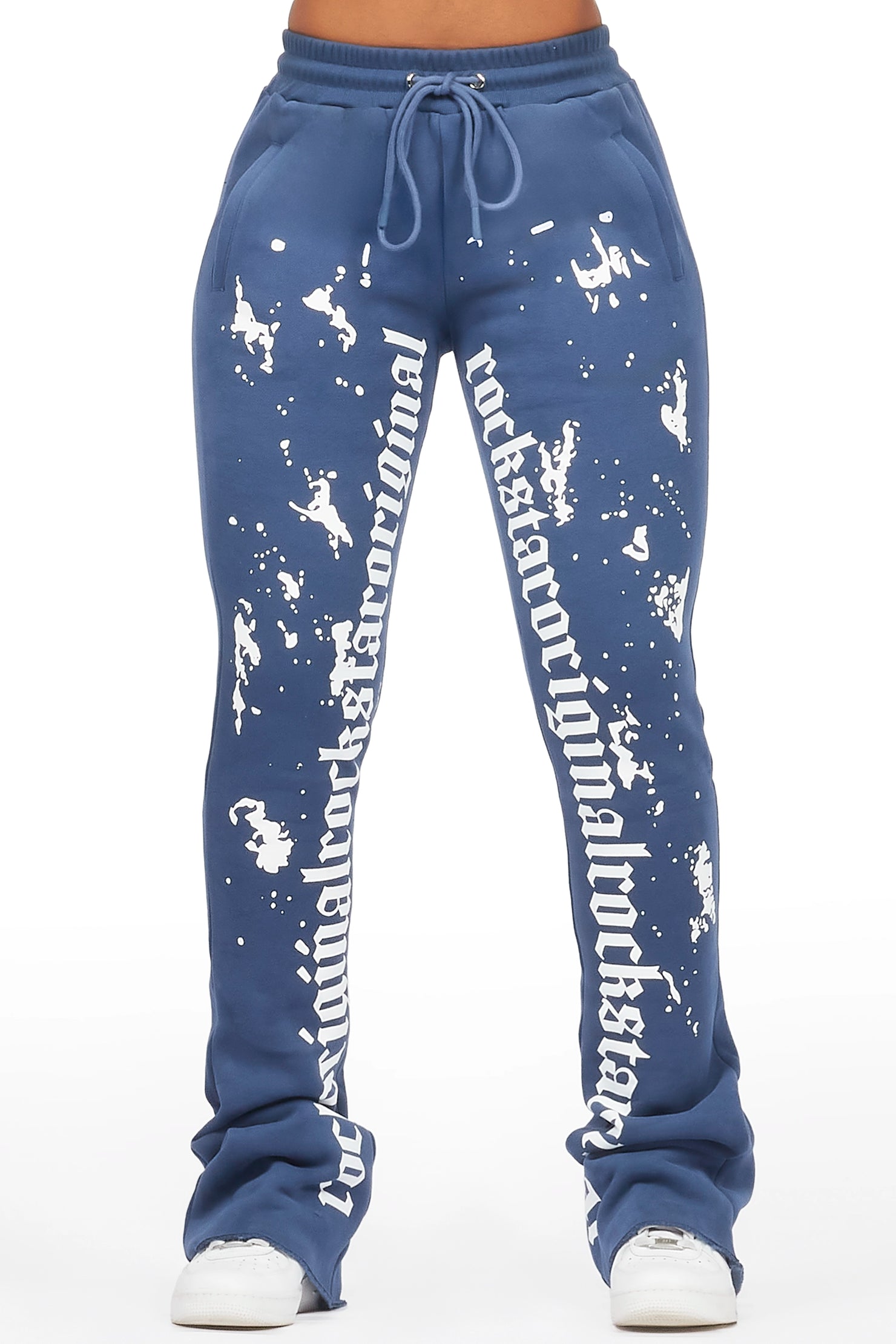 Adwinna Navy Super Stacked Track Pant