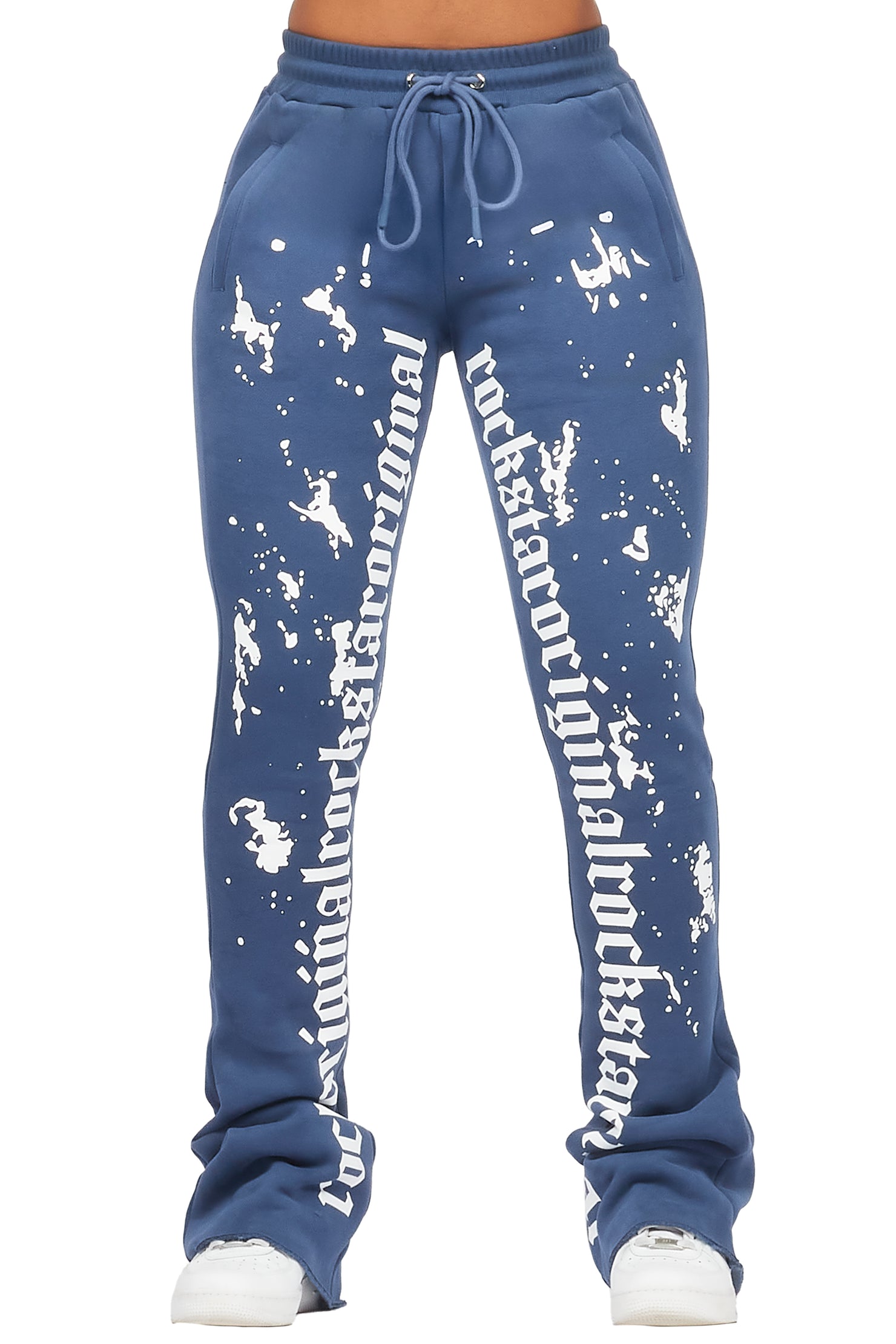 Adwinna Navy Super Stacked Track Pant