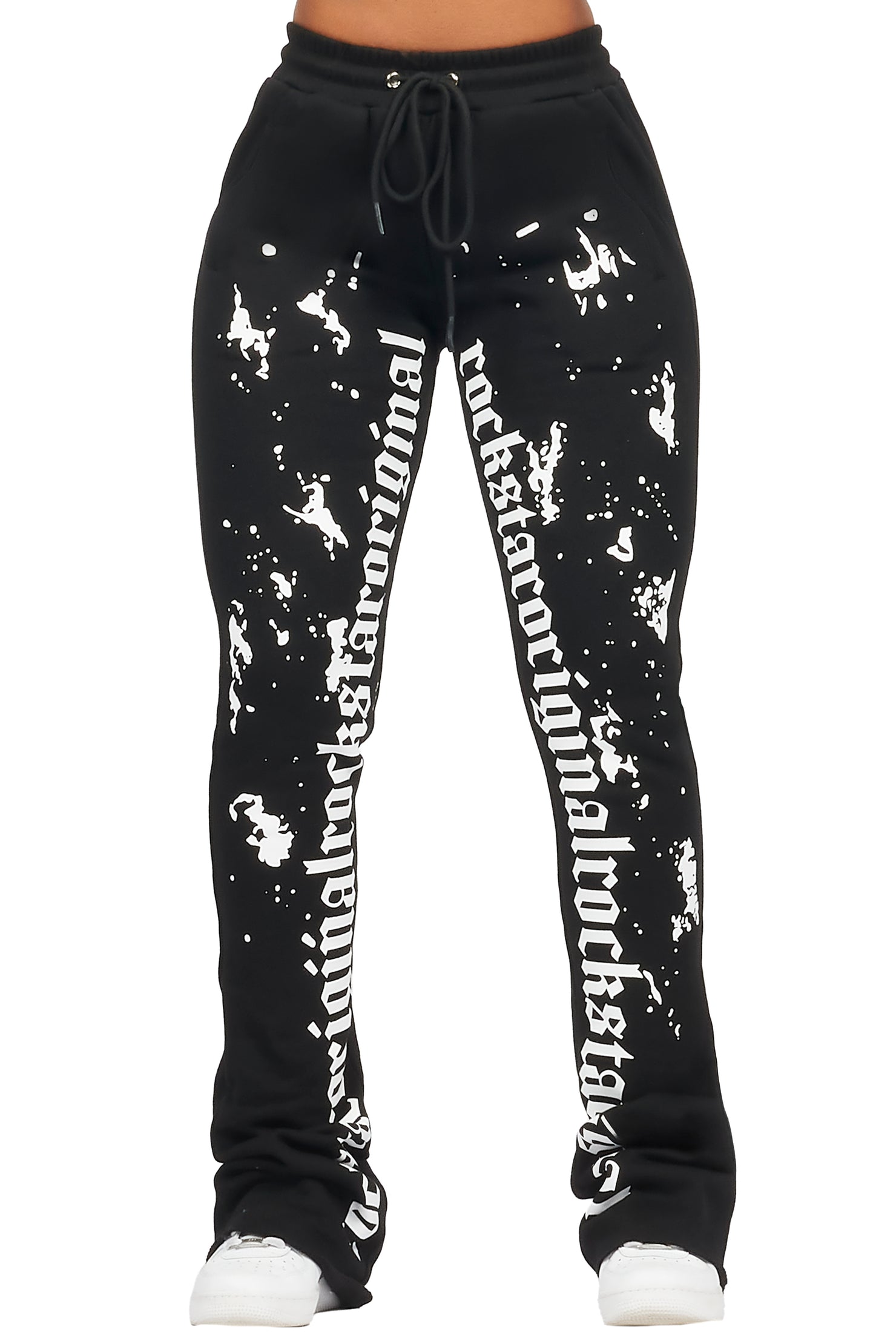 Adwinna Black Super Stacked Track Pant
