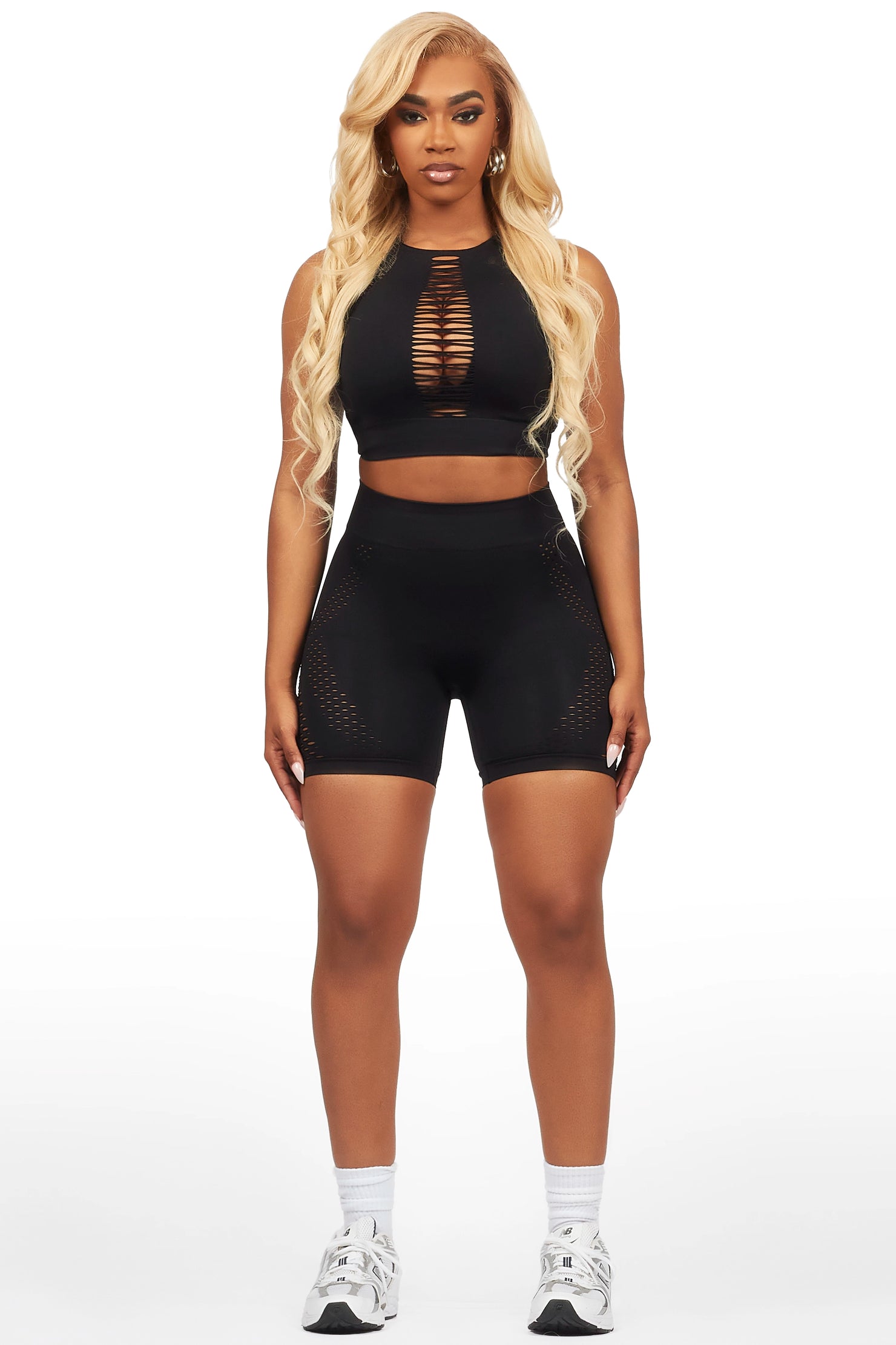Mollie Black Bike Short Set