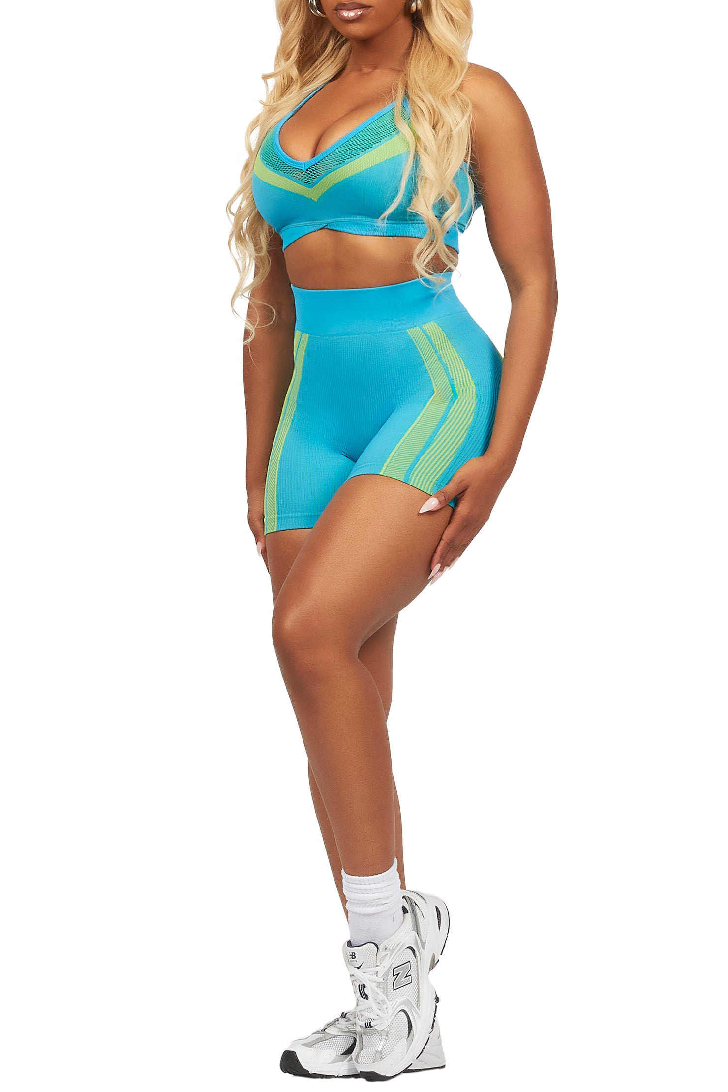 Deseree Blue Bike Short Set