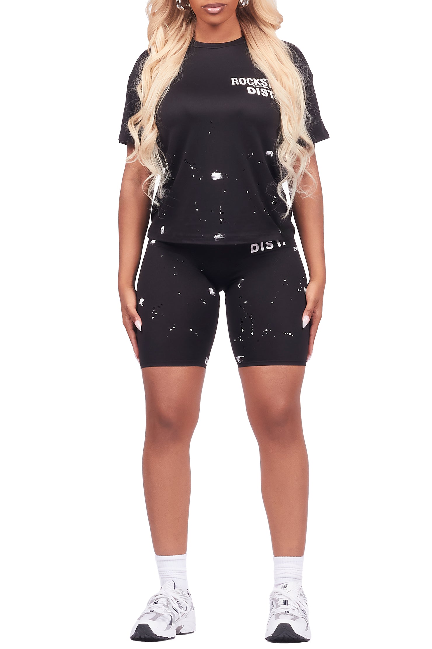 Kiah Black T-Shirt Bike Short Set
