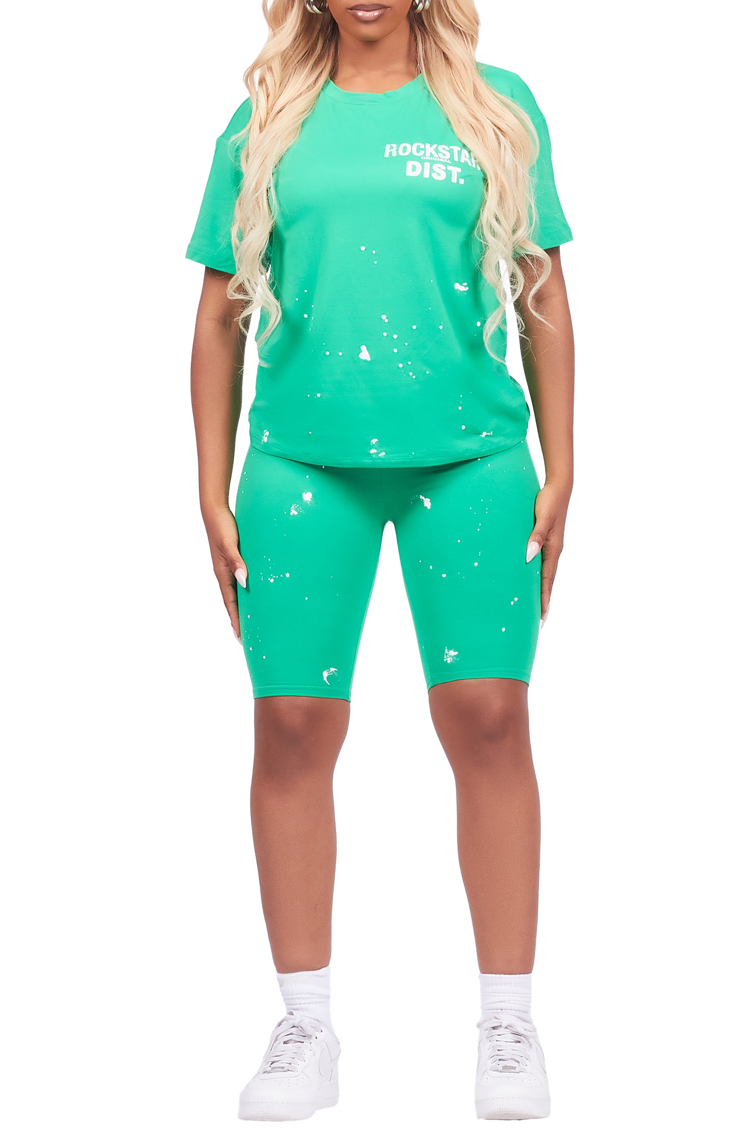 Kiah Green T-Shirt Bike Short Set