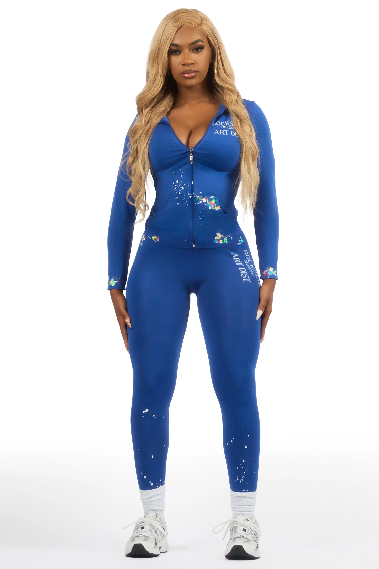 Kelci Blue Painted Active Set