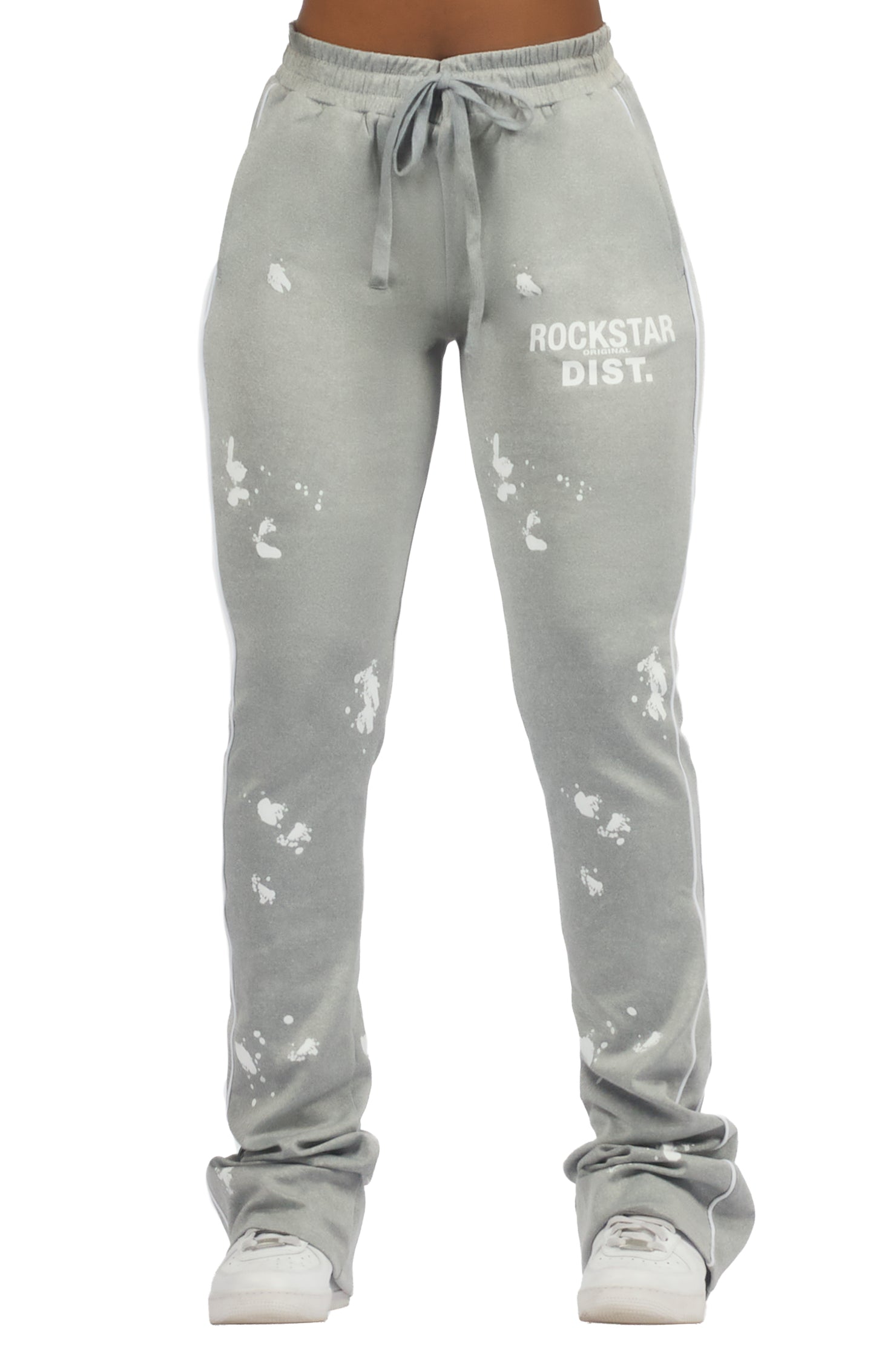 Selah Heather Grey Stacked Track Pant