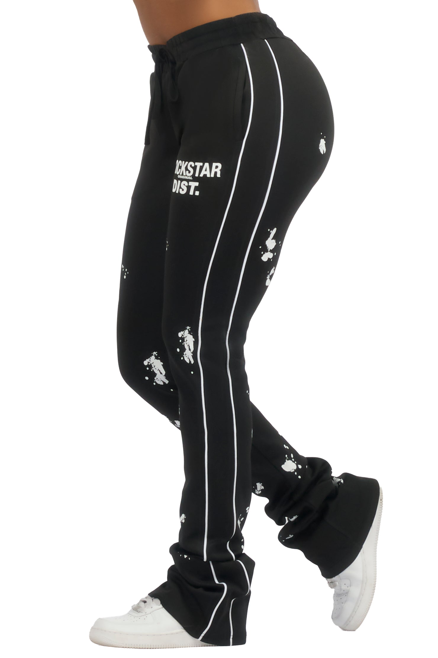 Selah Black Stacked Track Pant