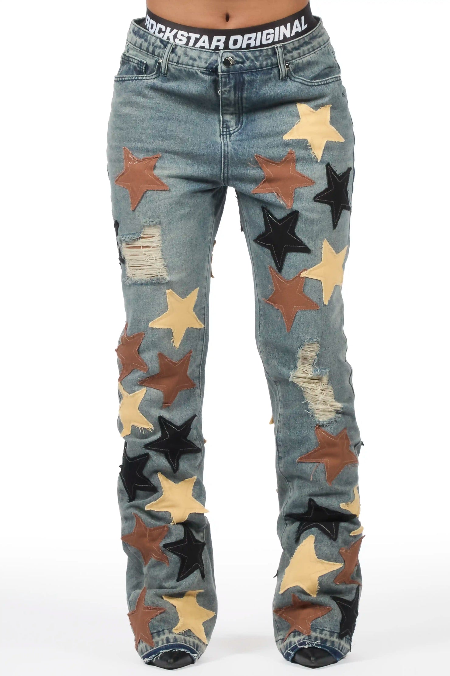 Starlena Tinted Wash Stacked Flare Jean