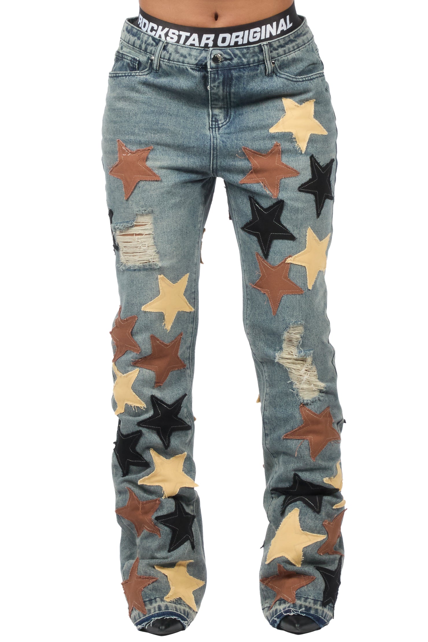 Starlena Tinted Wash Stacked Flare Jean