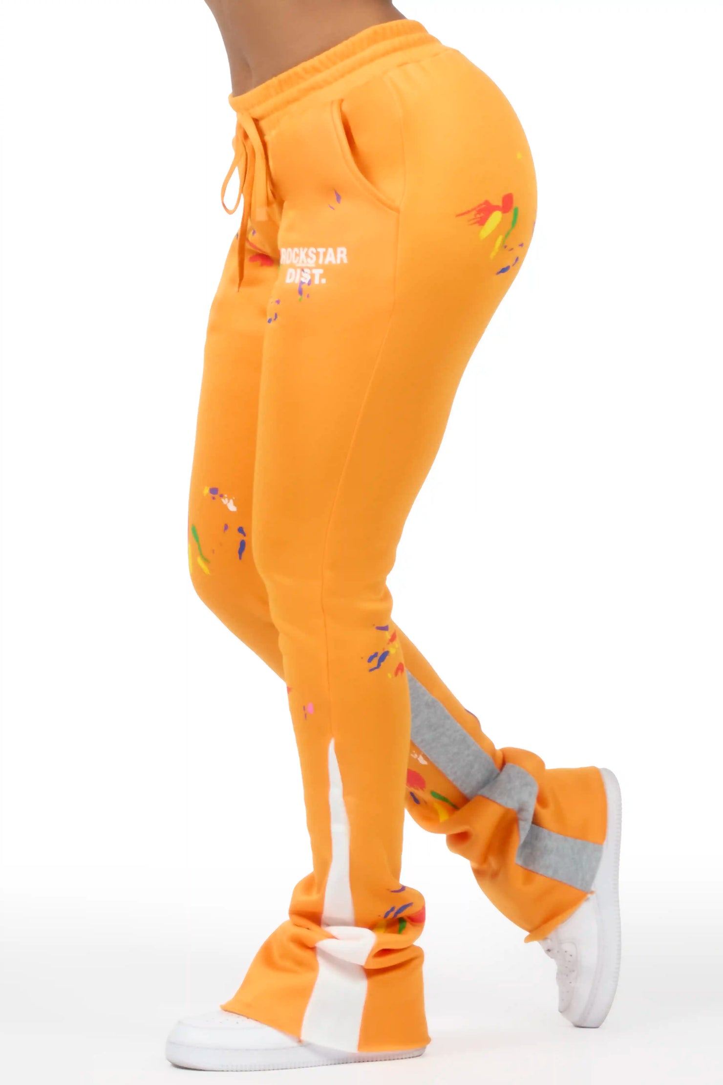 Karenthia 2.0 Orange Stacked Track Pant