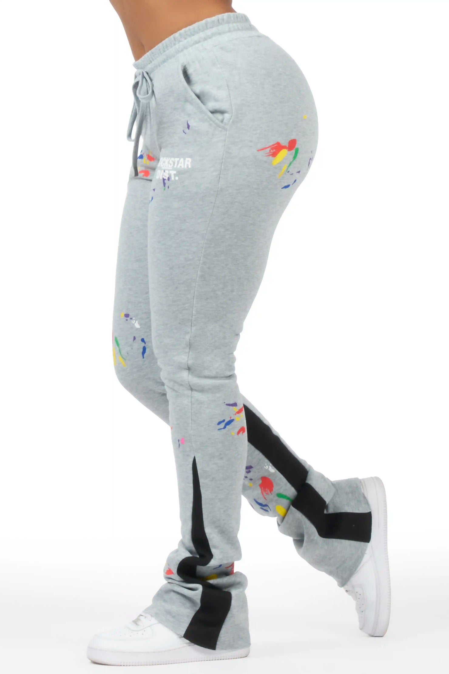 Karenthia 2.0 Heather Grey Stacked Track Pant