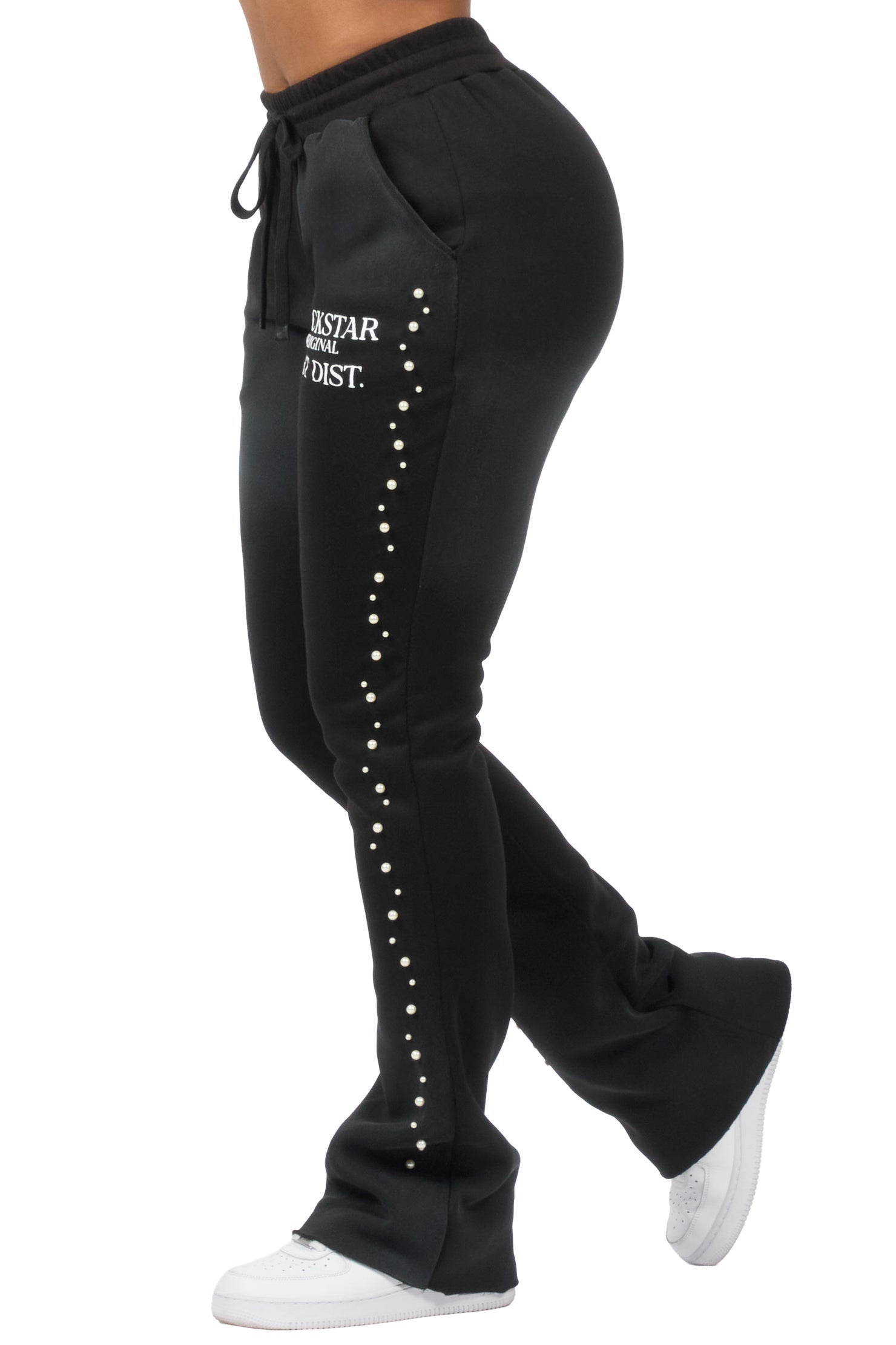 Nikkia Black Pearl Stacked Track Pant