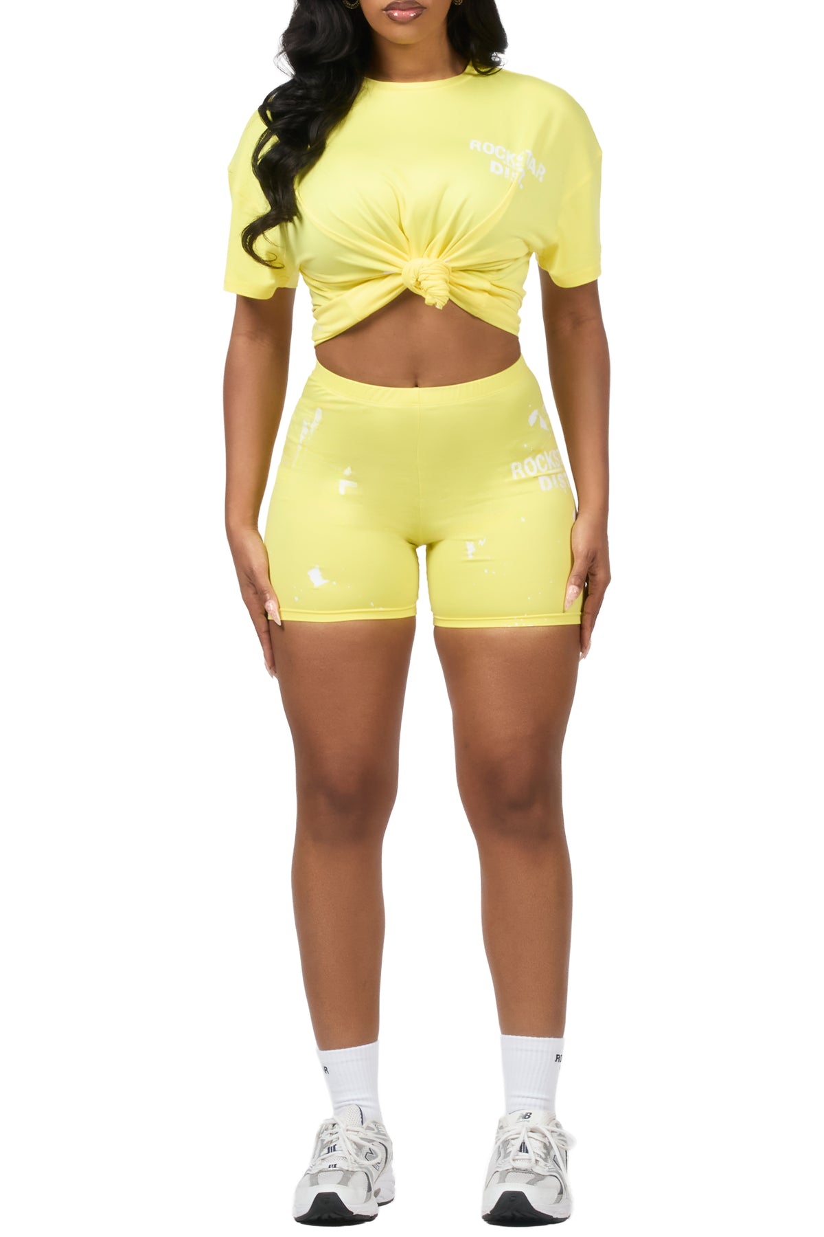 Living For It Yellow Bike Short Set