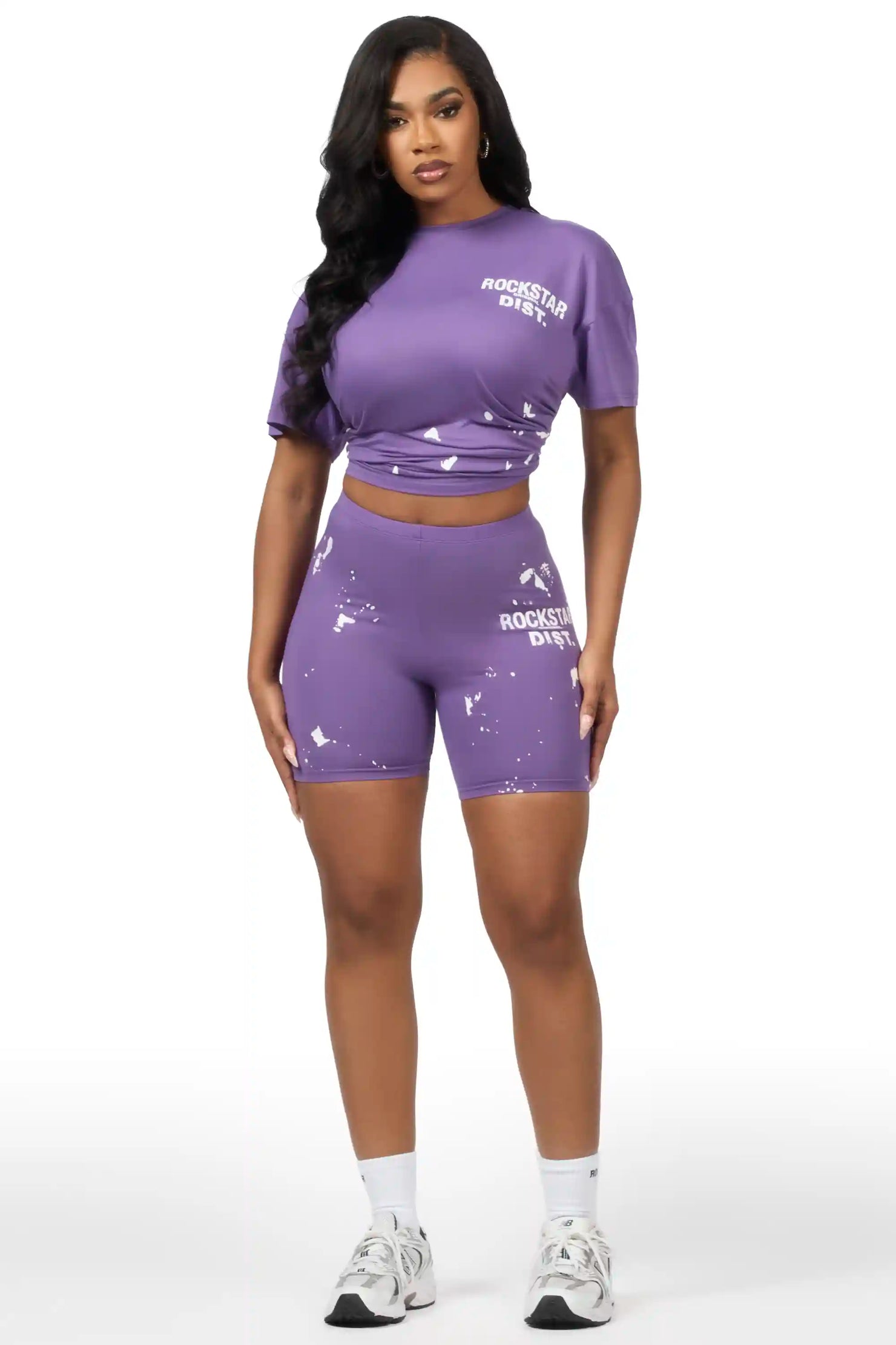 Living For It Purple Bike Short Set