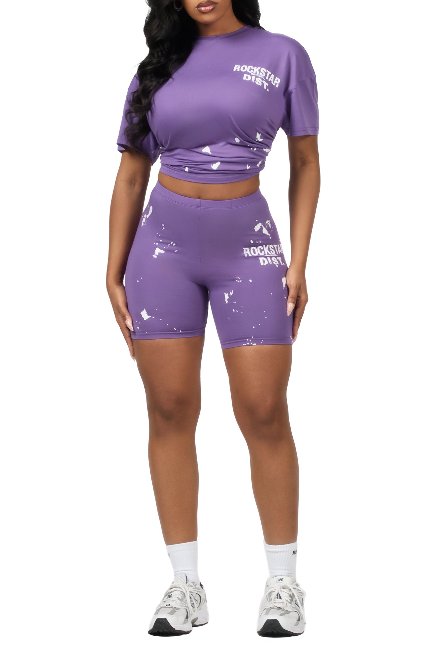 Living For It Purple Bike Short Set