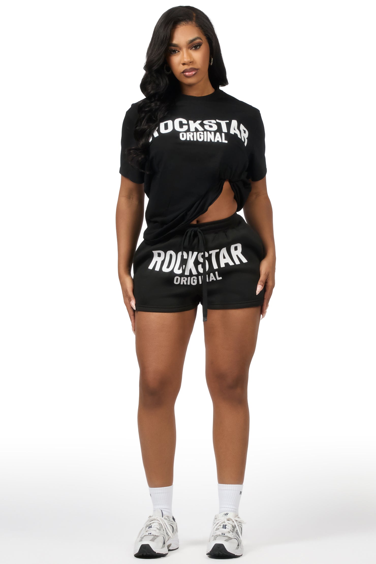 Sabrina Black/White T-Shirt Short Set