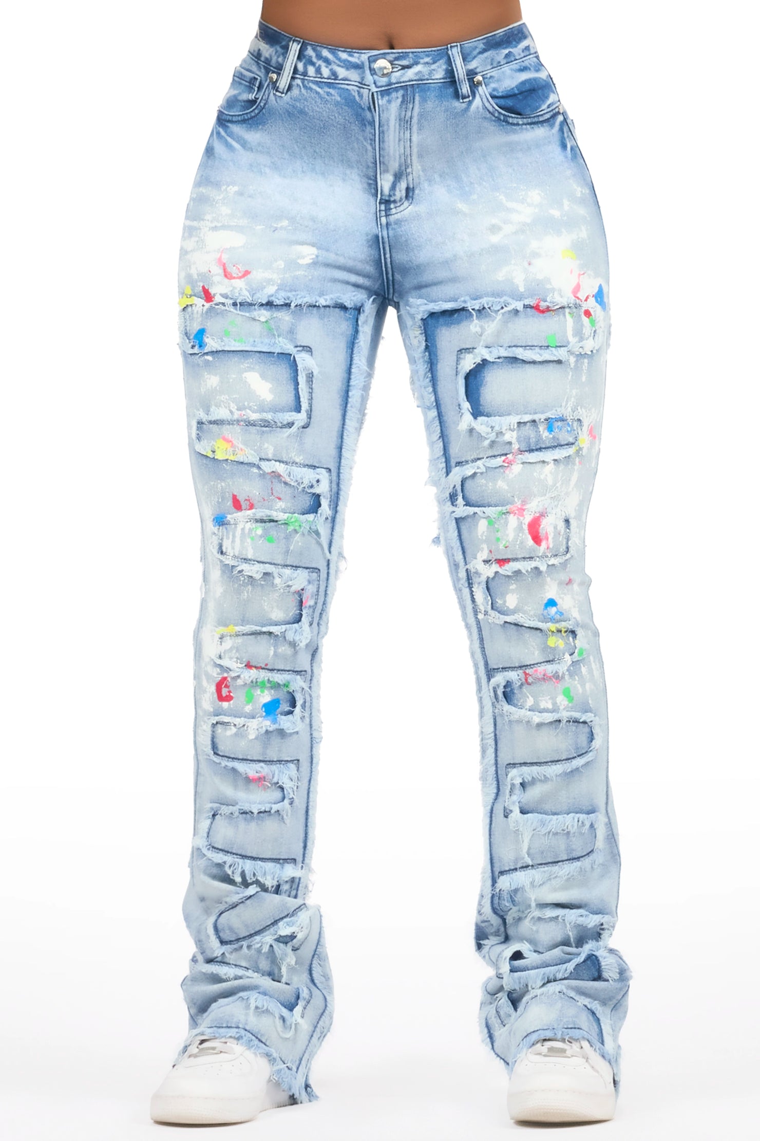 Raeshell Med. Wash Painted Stacked Jean