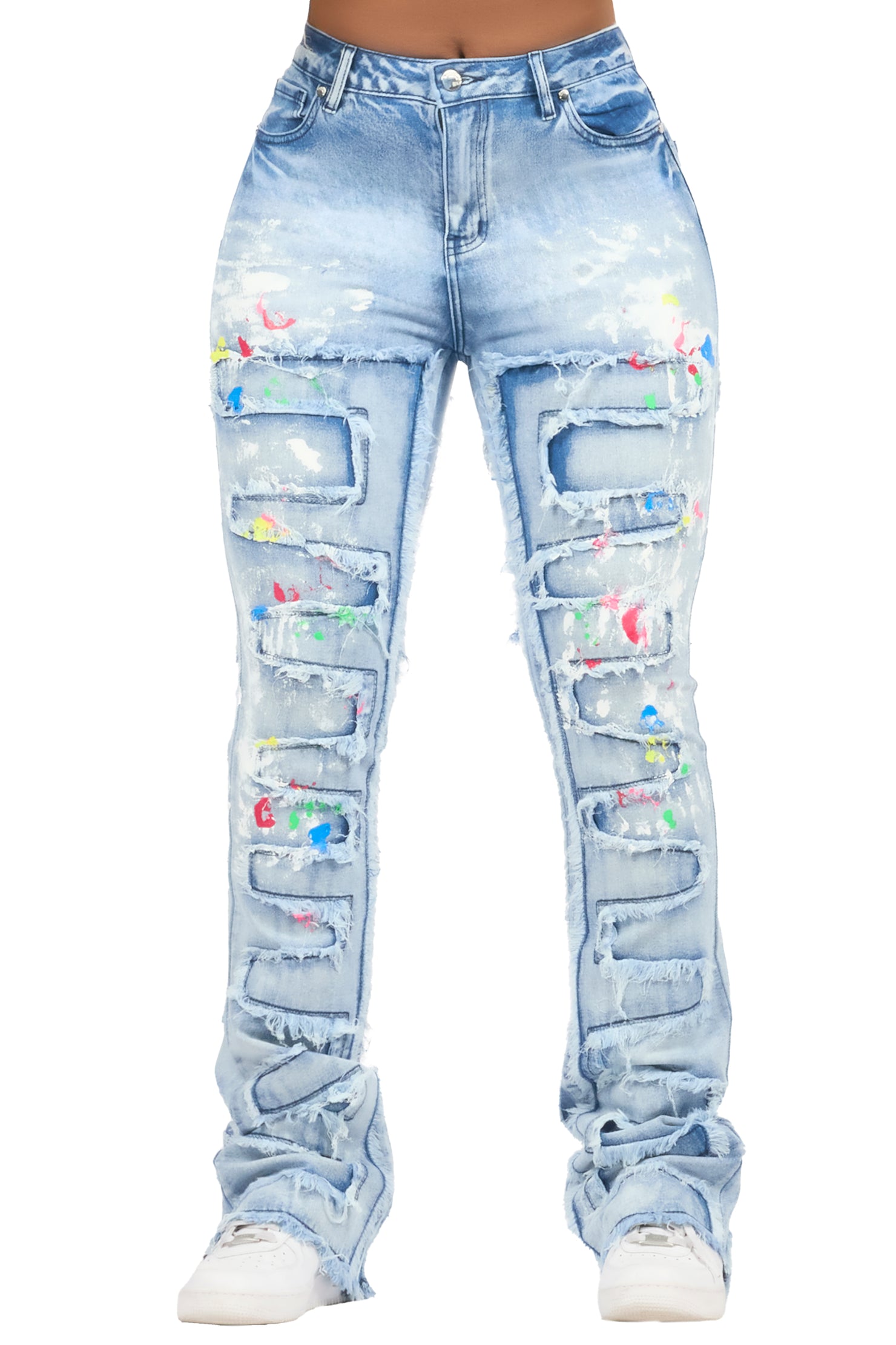 Raeshell Med. Wash Painted Stacked Jean