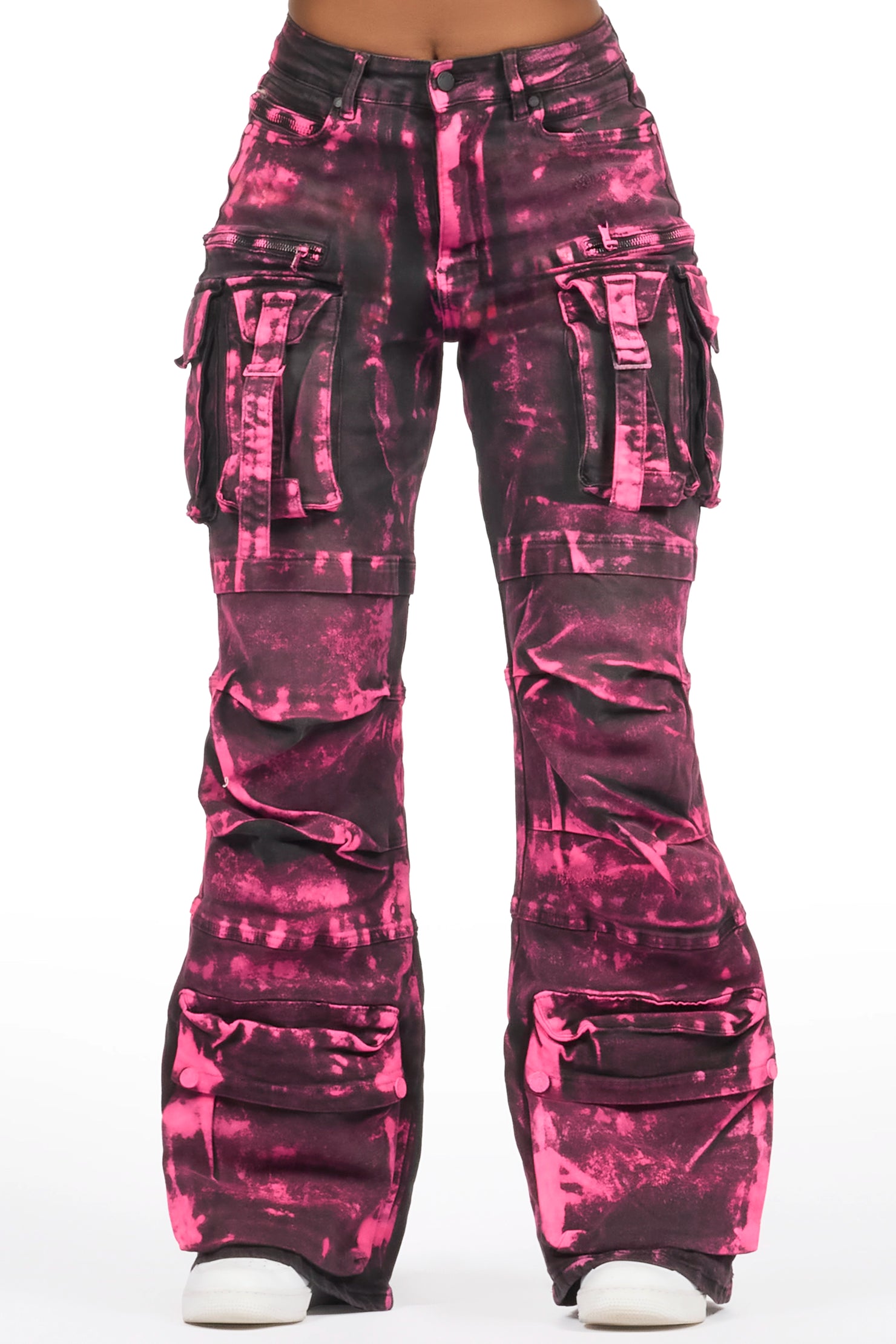 Alliyha Black Painted Wide Leg Jean