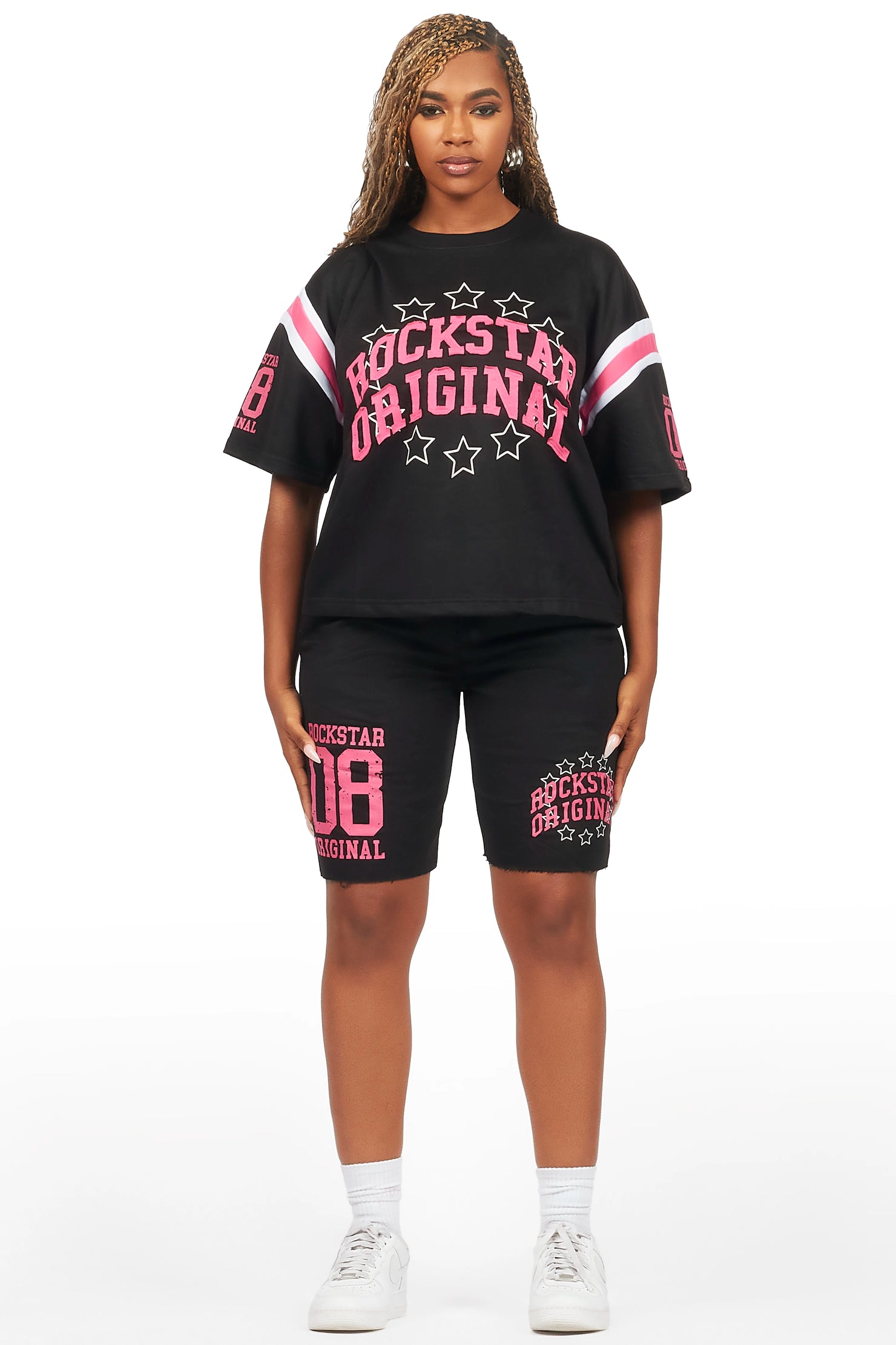 Ronnica Black T-Shirt Short Set