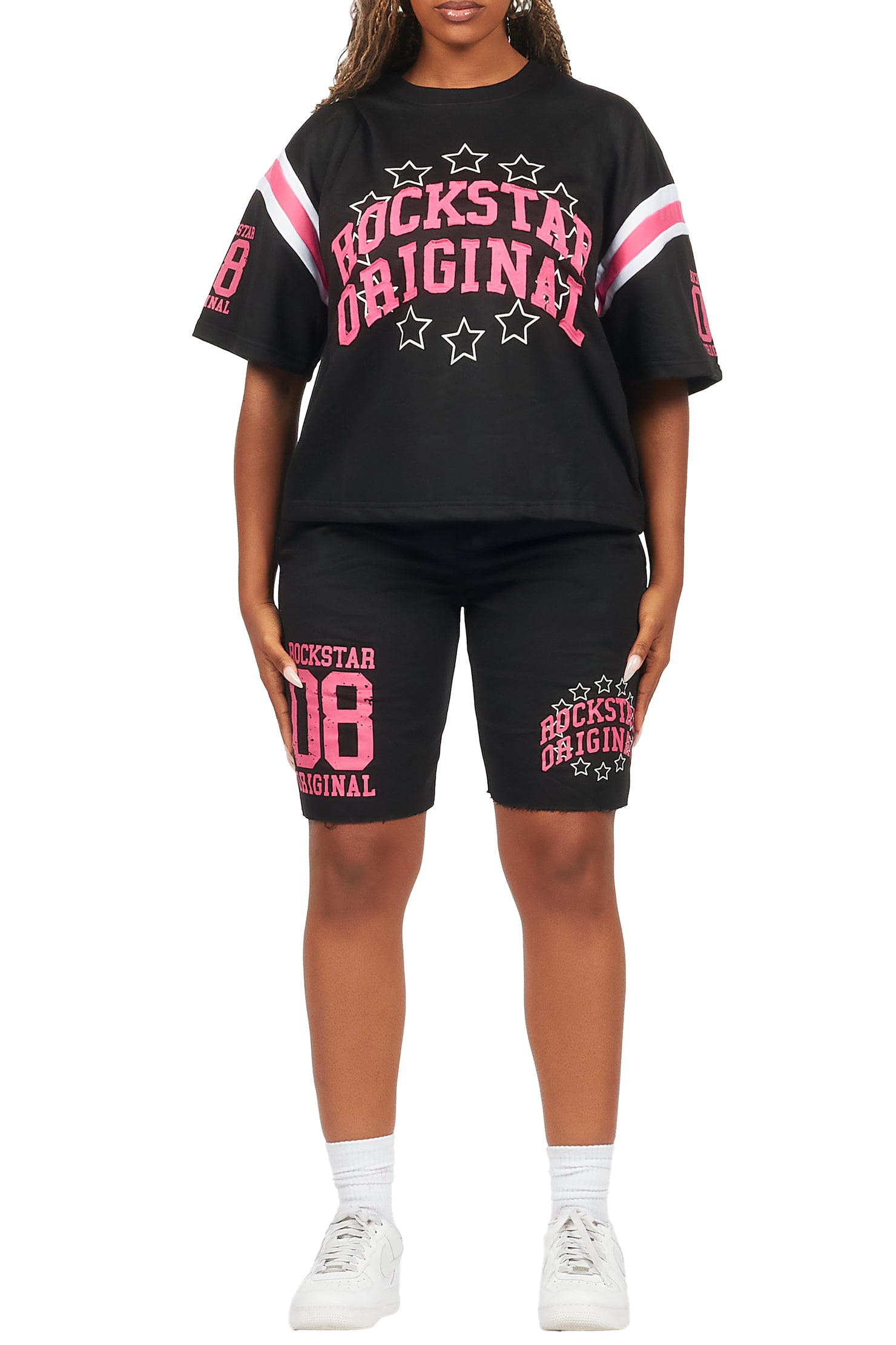 Ronnica Black T-Shirt Short Set