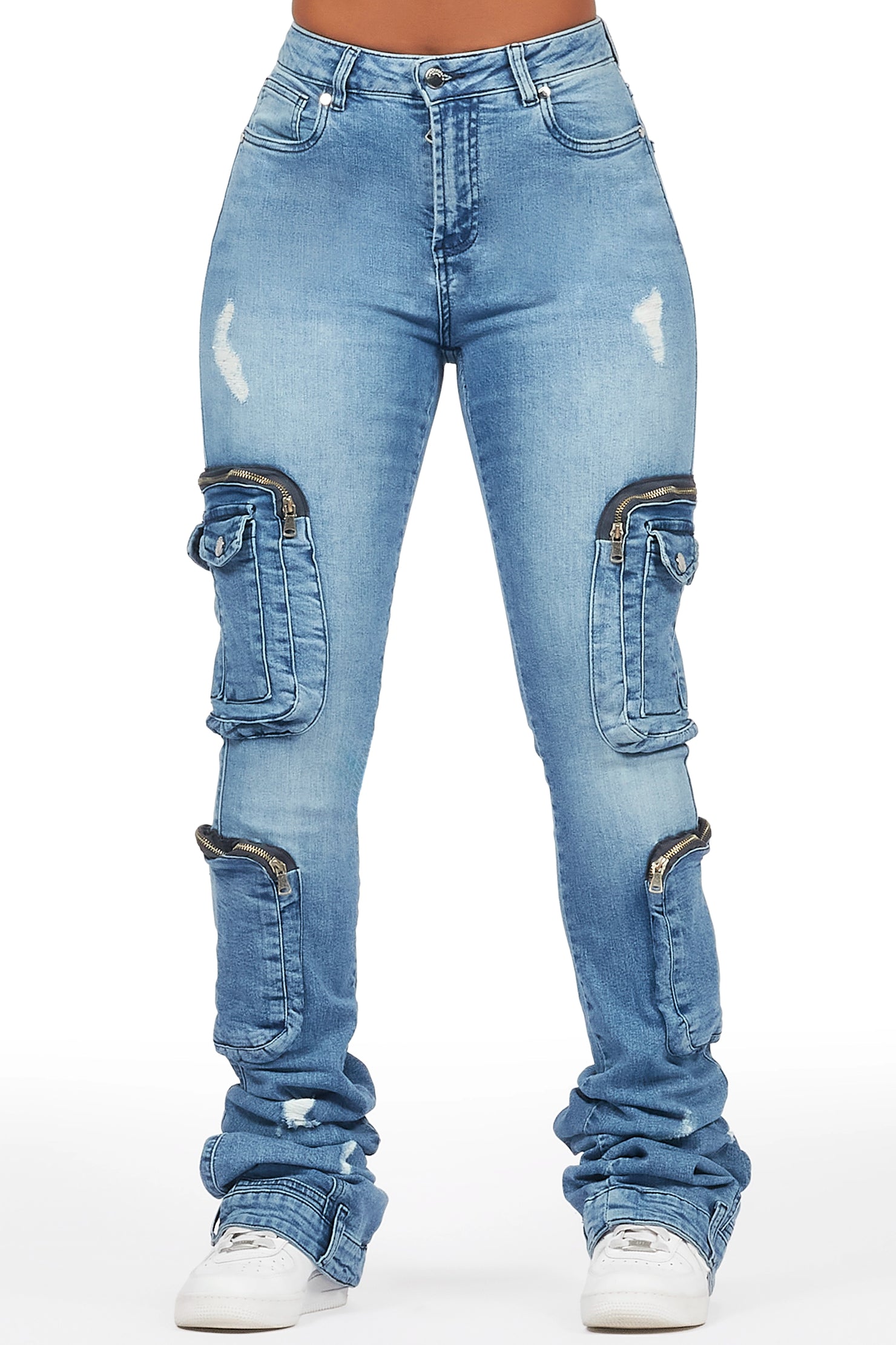 Alisson Med Wash Cargo Super Stacked Jean