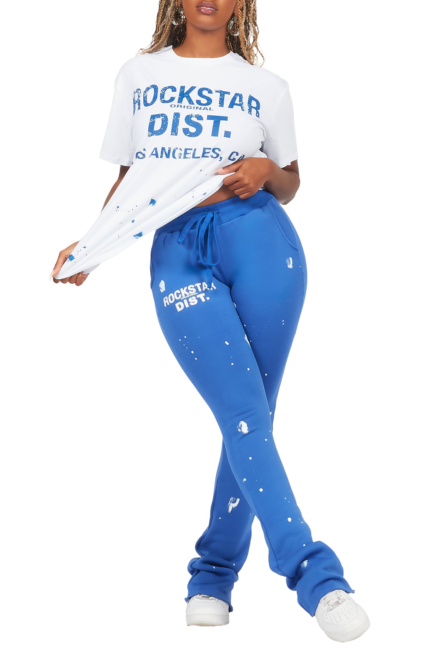 Jalynn White/Royal Blue T-Shirt Trackset