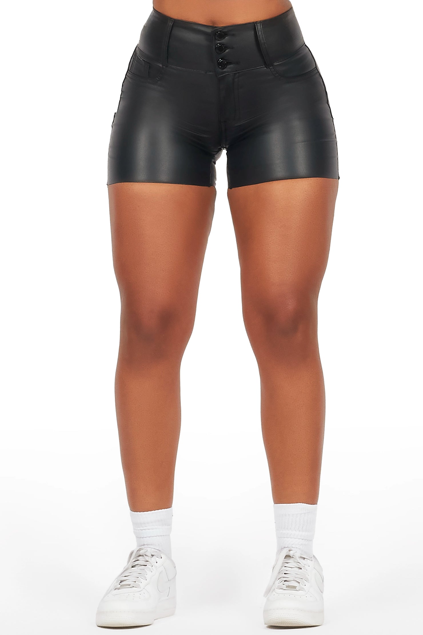 Rosland Black PU Short