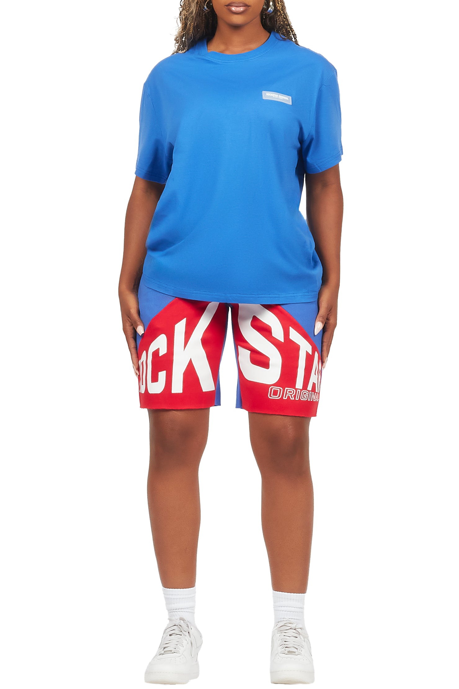Diona Royal Blue T-Shirt Short Set