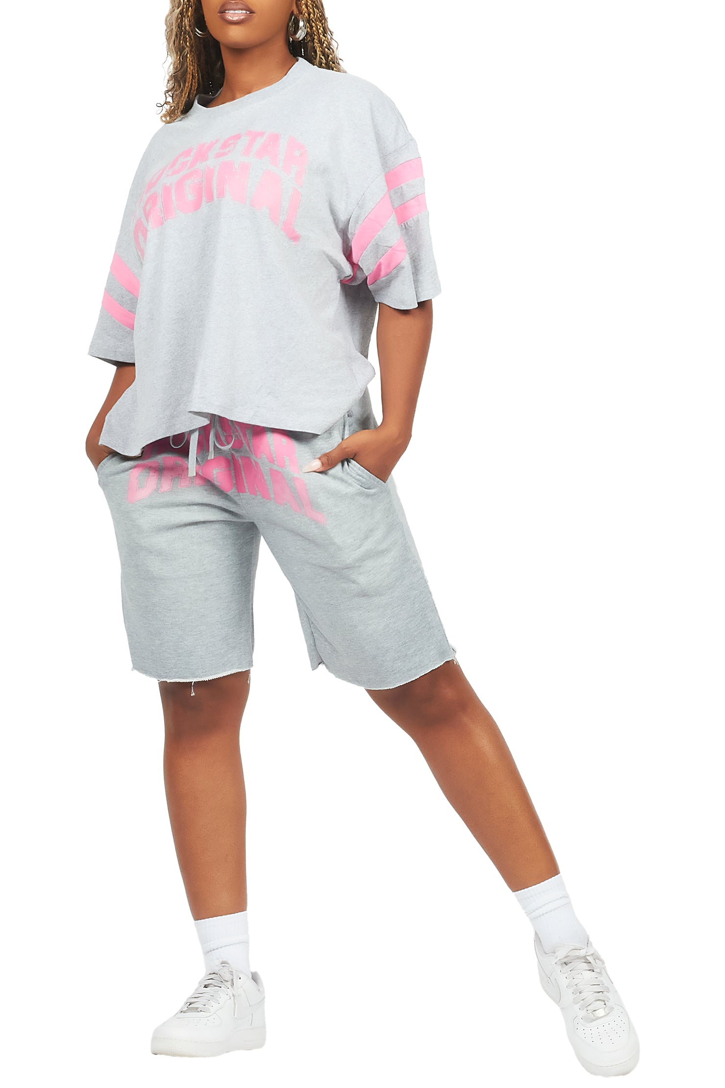 Chikata Heather Grey T-Shirt Short Set