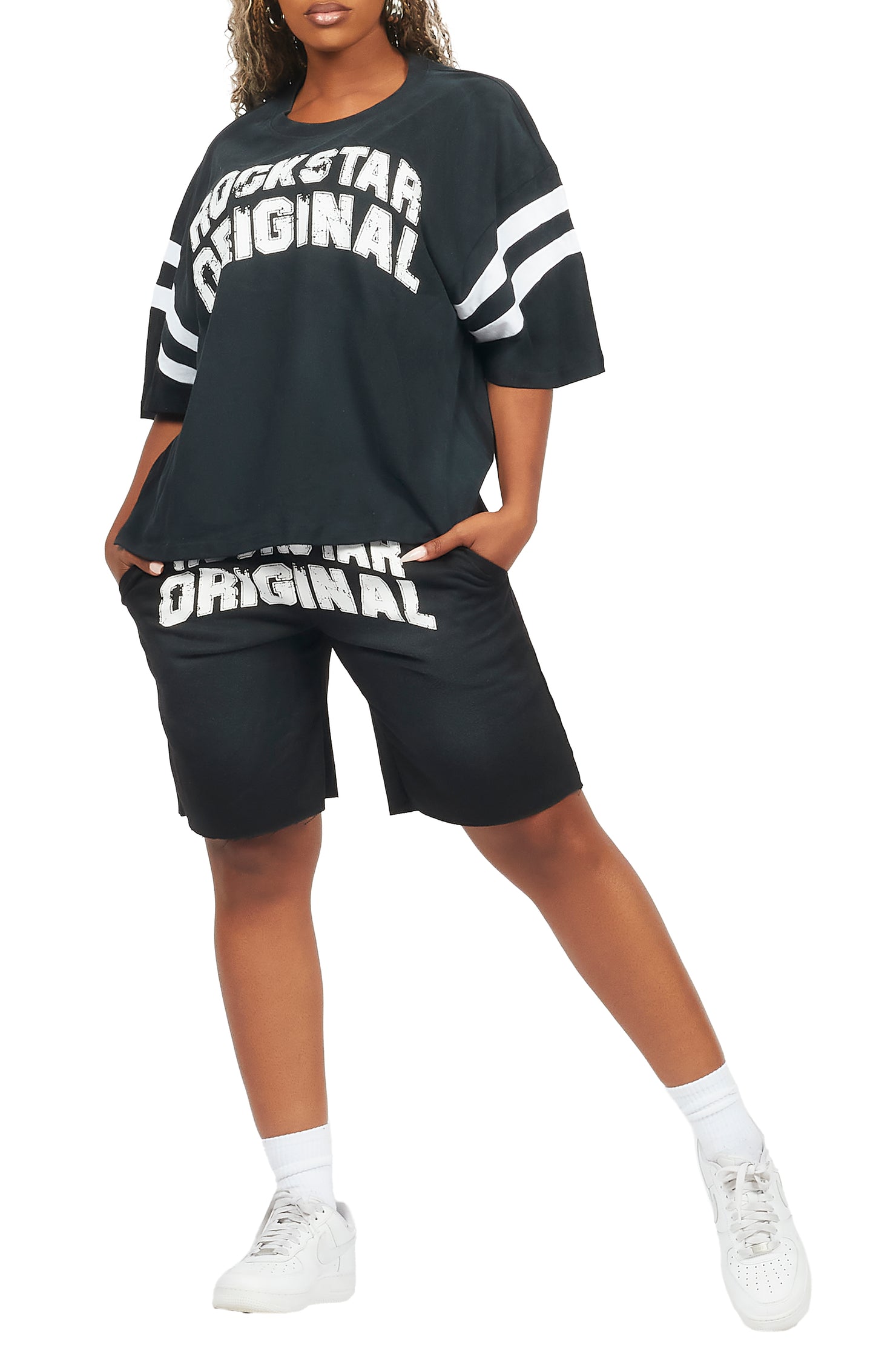 Chikata Black T-Shirt Short Set