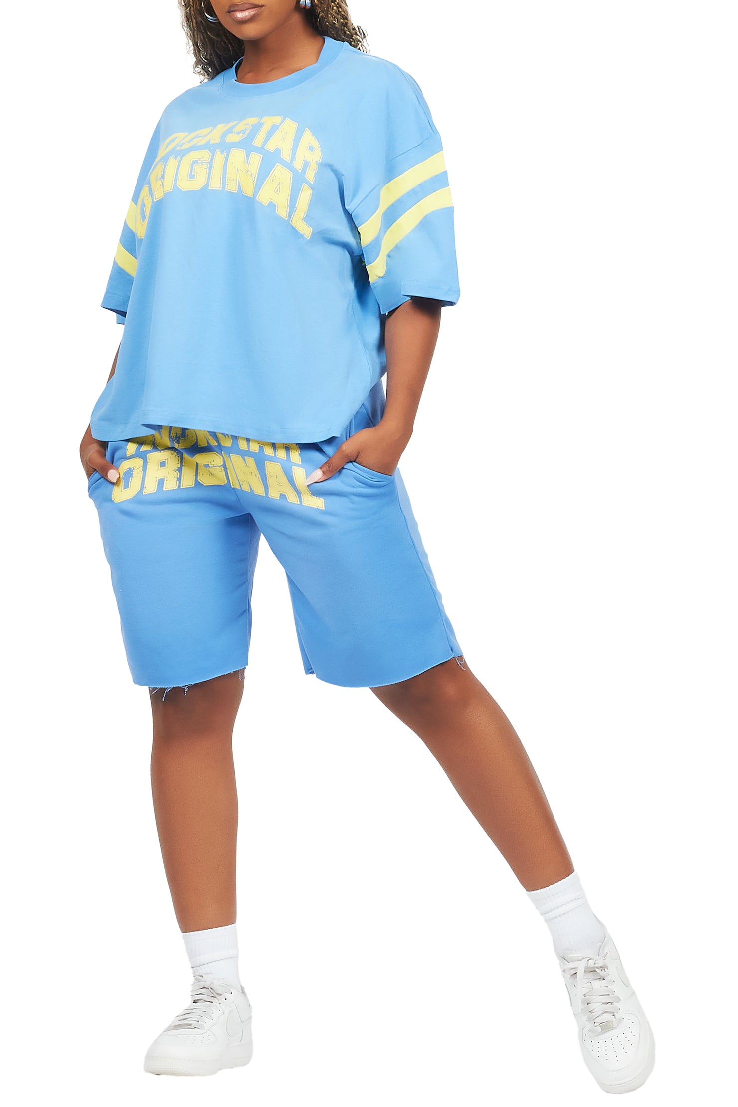 Chikata Blue T-Shirt Short Set