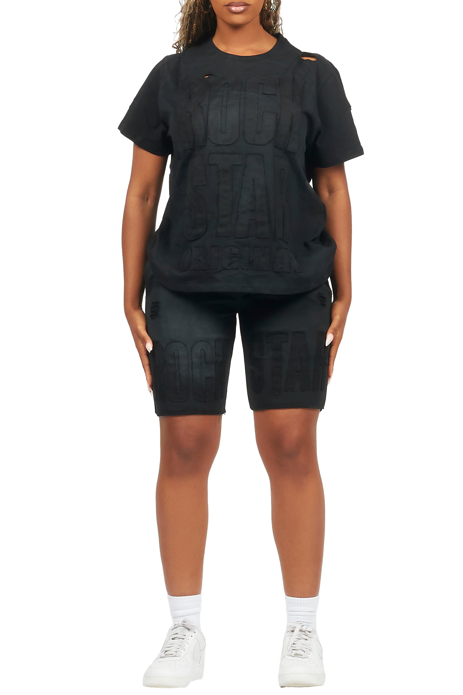 Shantrice Black T-Shirt Short Set