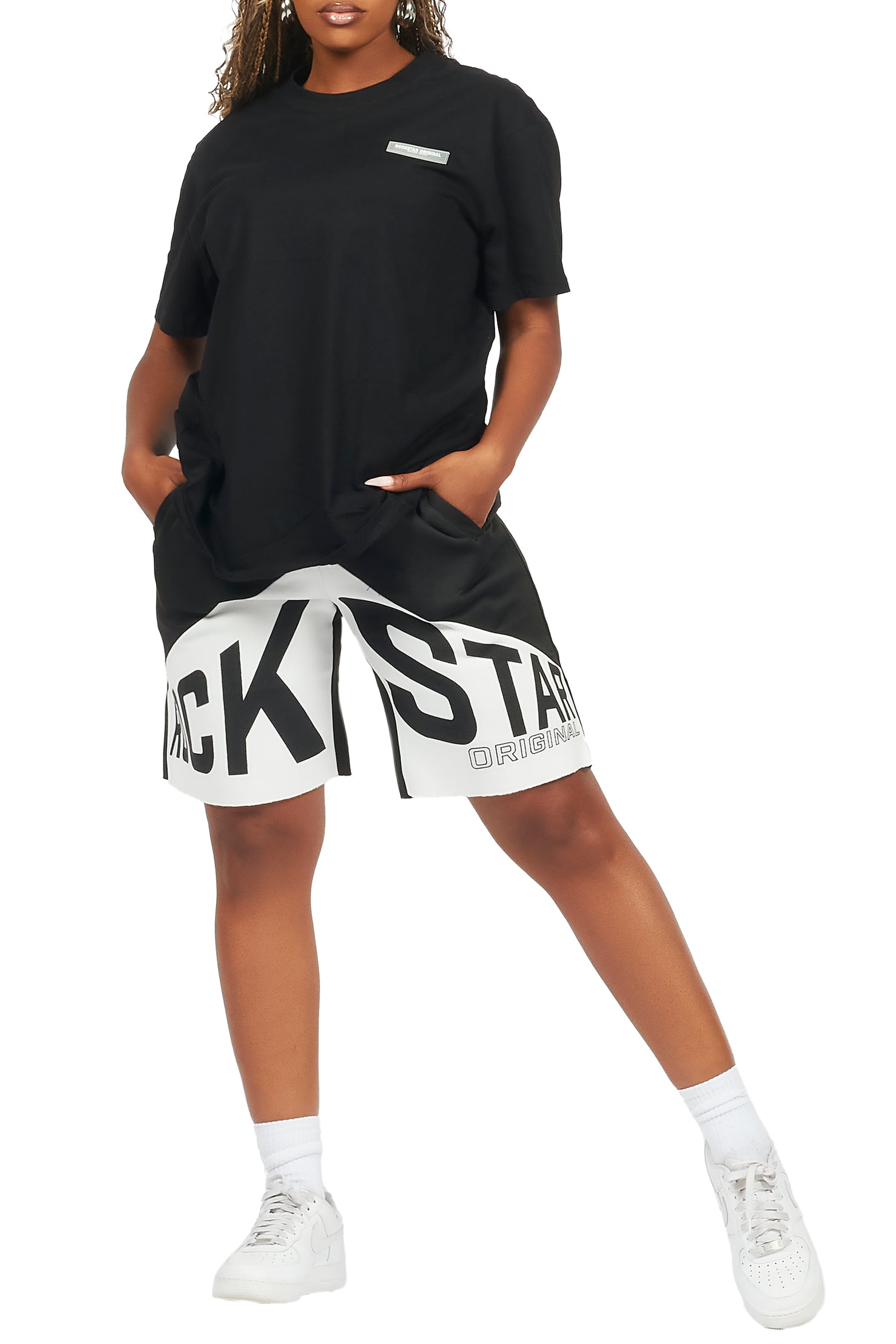 Diona Black T-Shirt Short Set