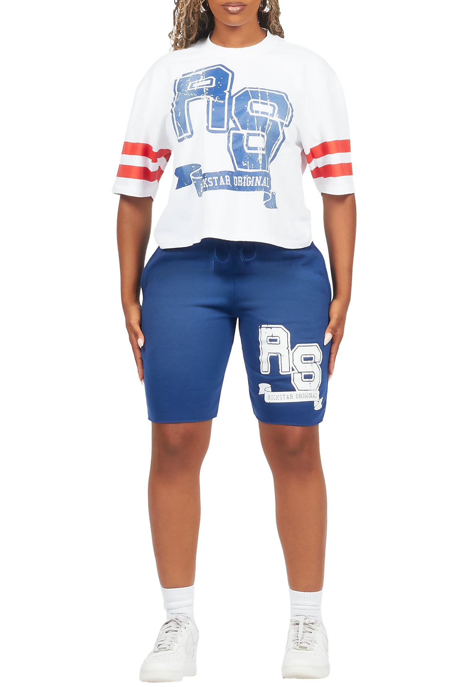 Tenita White/Blue T-Shirt Short Set