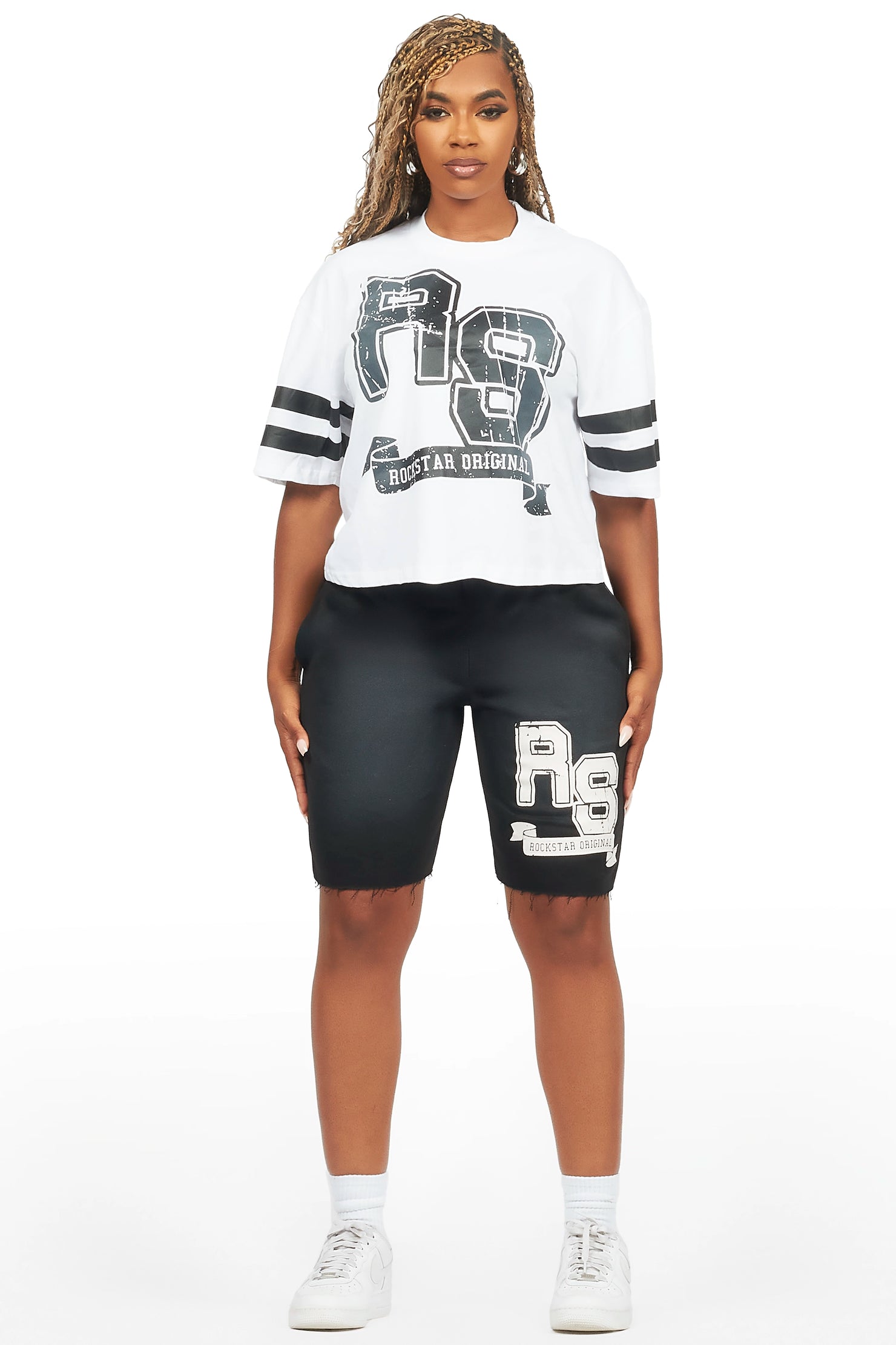 Tenita White/Black T-Shirt Short Set