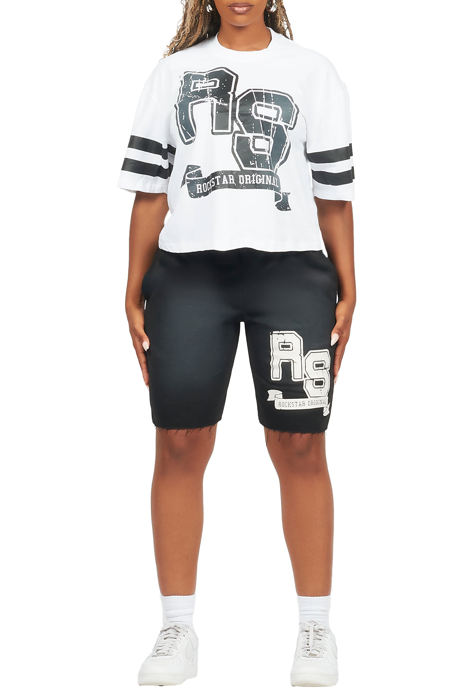 Tenita White/Black T-Shirt Short Set