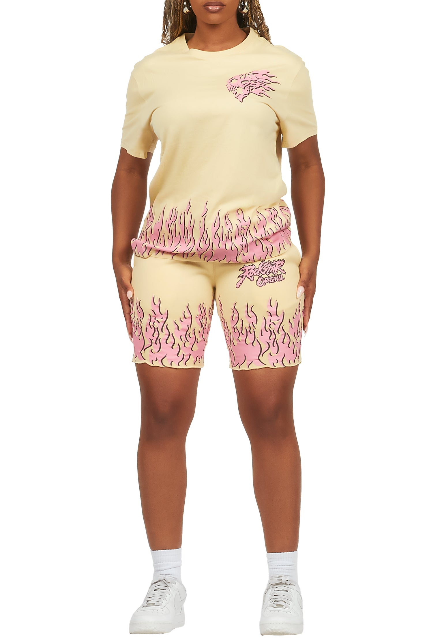 Arais Beige T-Shirt Short Set