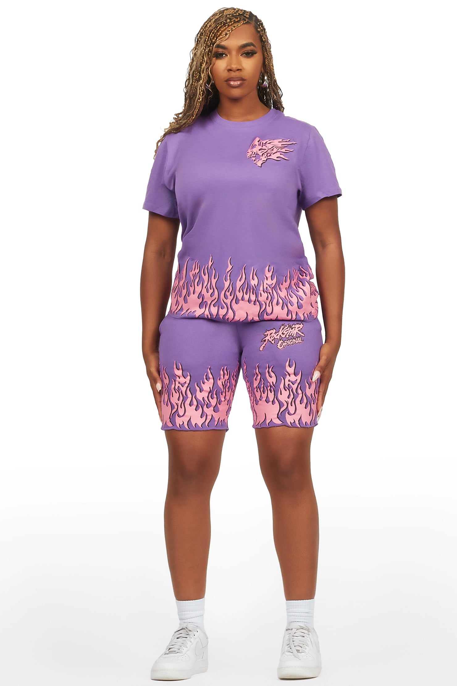 Arais Purple T-Shirt Short Set