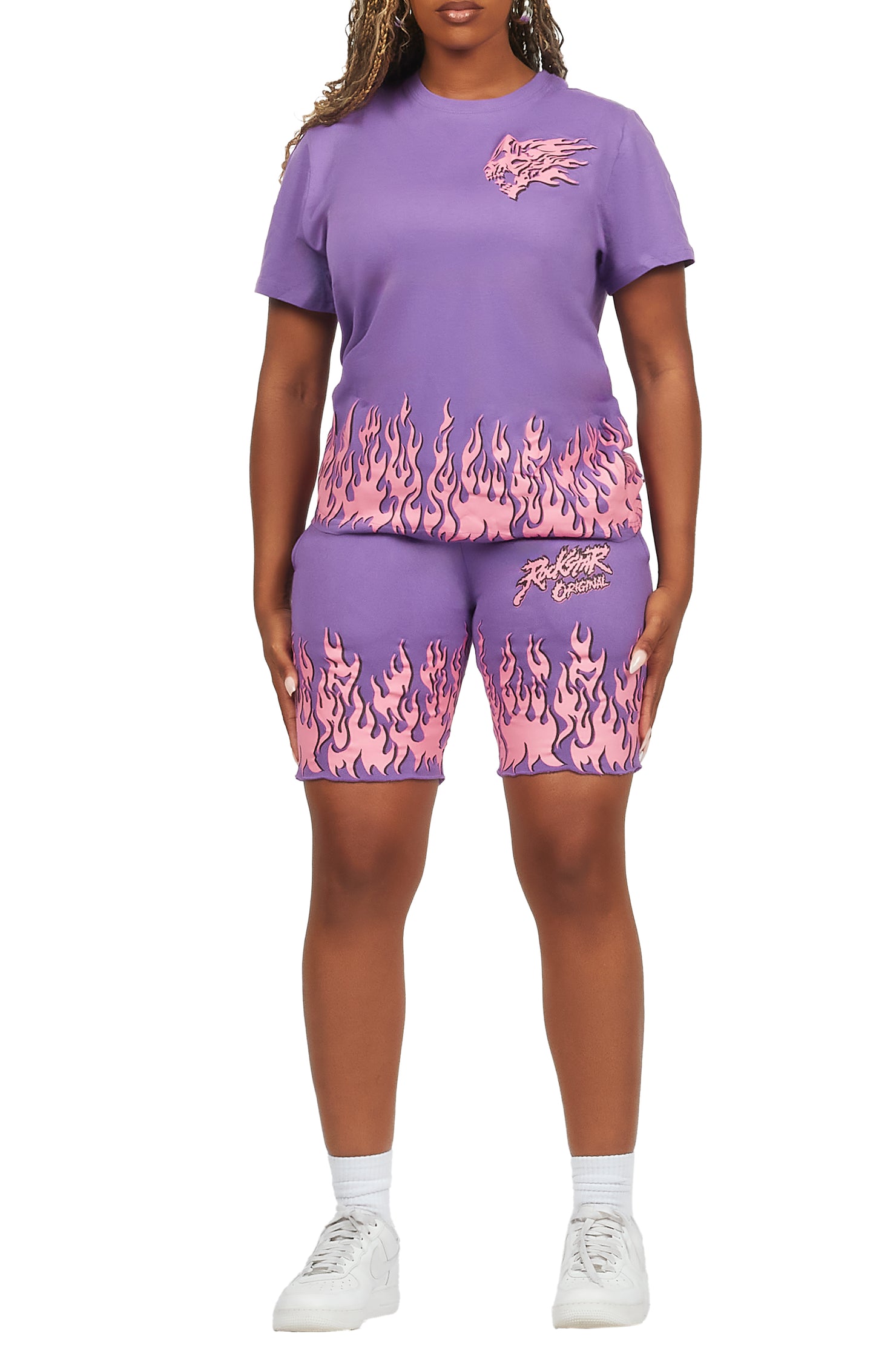 Arais Purple T-Shirt Short Set